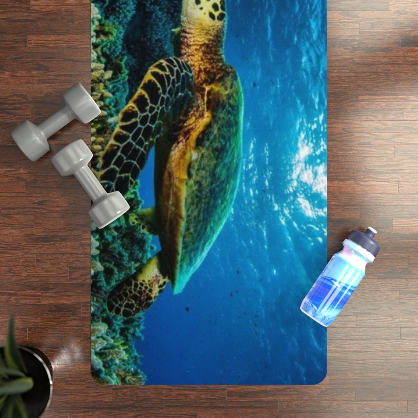 Trutle Ocean-Inspired Rubber Yoga Mat for Mindfulness, Fitness, Eco-Friendly Exercise, Home Workouts, Gift for Yogis