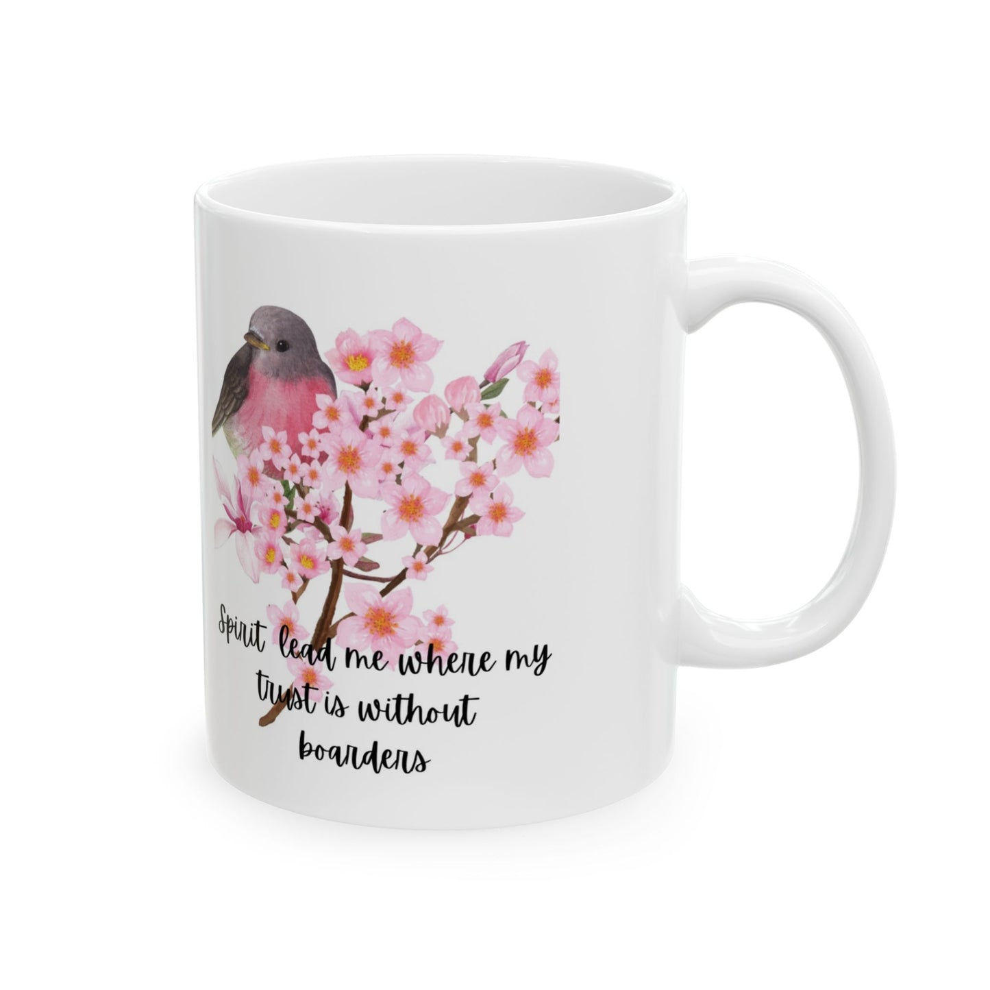Floral Spirit Animal Ceramic Mug, Spring Gift, Nature Lover's Cup, Coffee Tea Mug, Inspirational Quote Mug