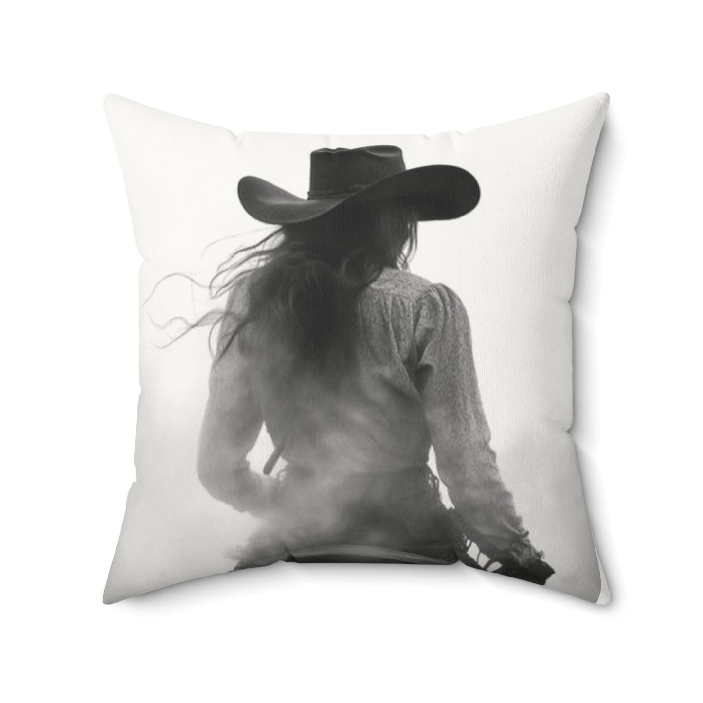 Cowgirl Faux Suede Pillow, Cozy Home Decor, Motivational Cushion, Bohemian Bedroom Accessory, Unique Gift Idea