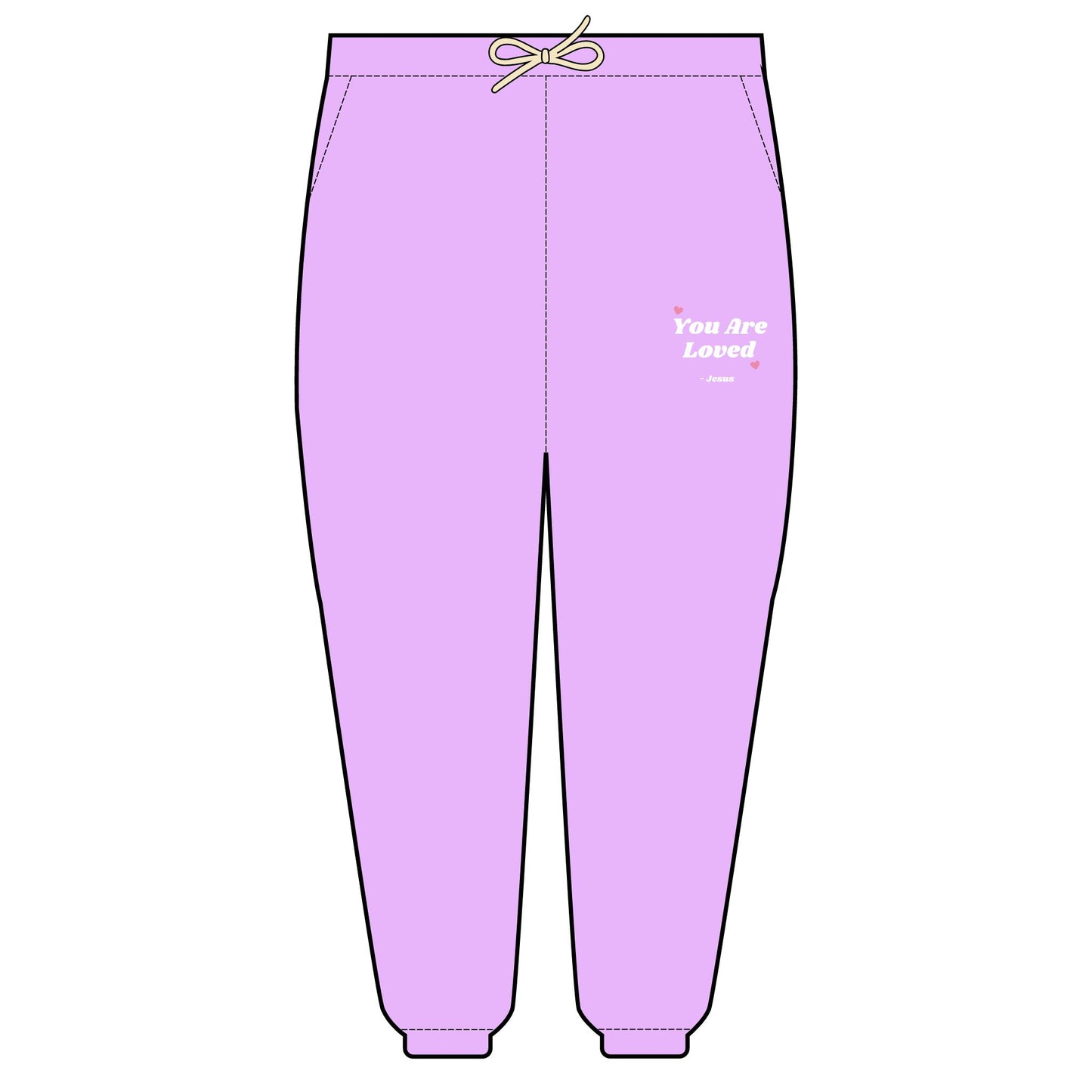 You Are Loved- Jesus Relaxed Embroidered Fleece Sweatpants | Cozy Loungewear, Gifts for Everyone, Comfortable Joggers, Christian, Spiritual Wear,Relaxed Fit Sweatpants, Unisex Fashion