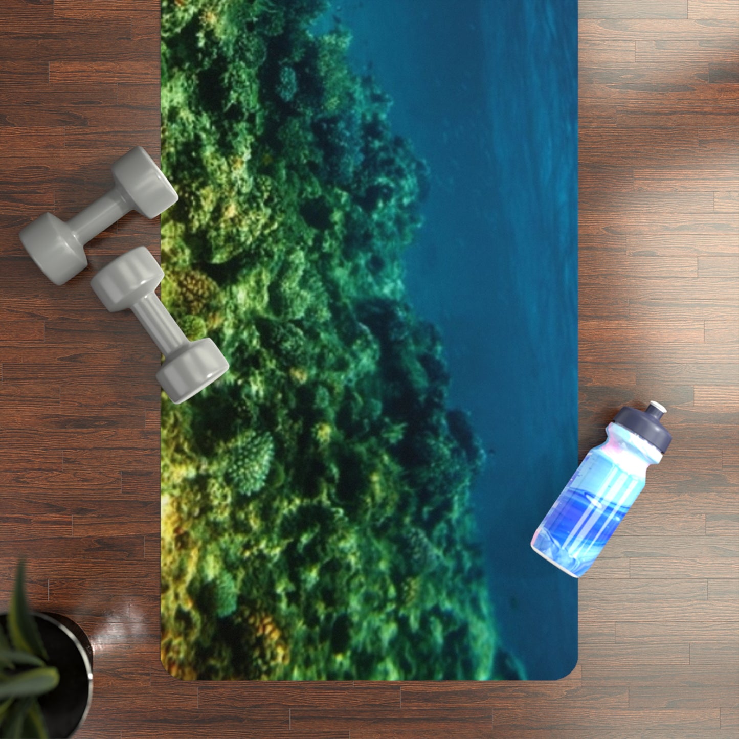 Ocean-Inspired Rubber Yoga Mat for Mindfulness, Fitness, Eco-Friendly Exercise, Home Workouts, Gift for Yogis