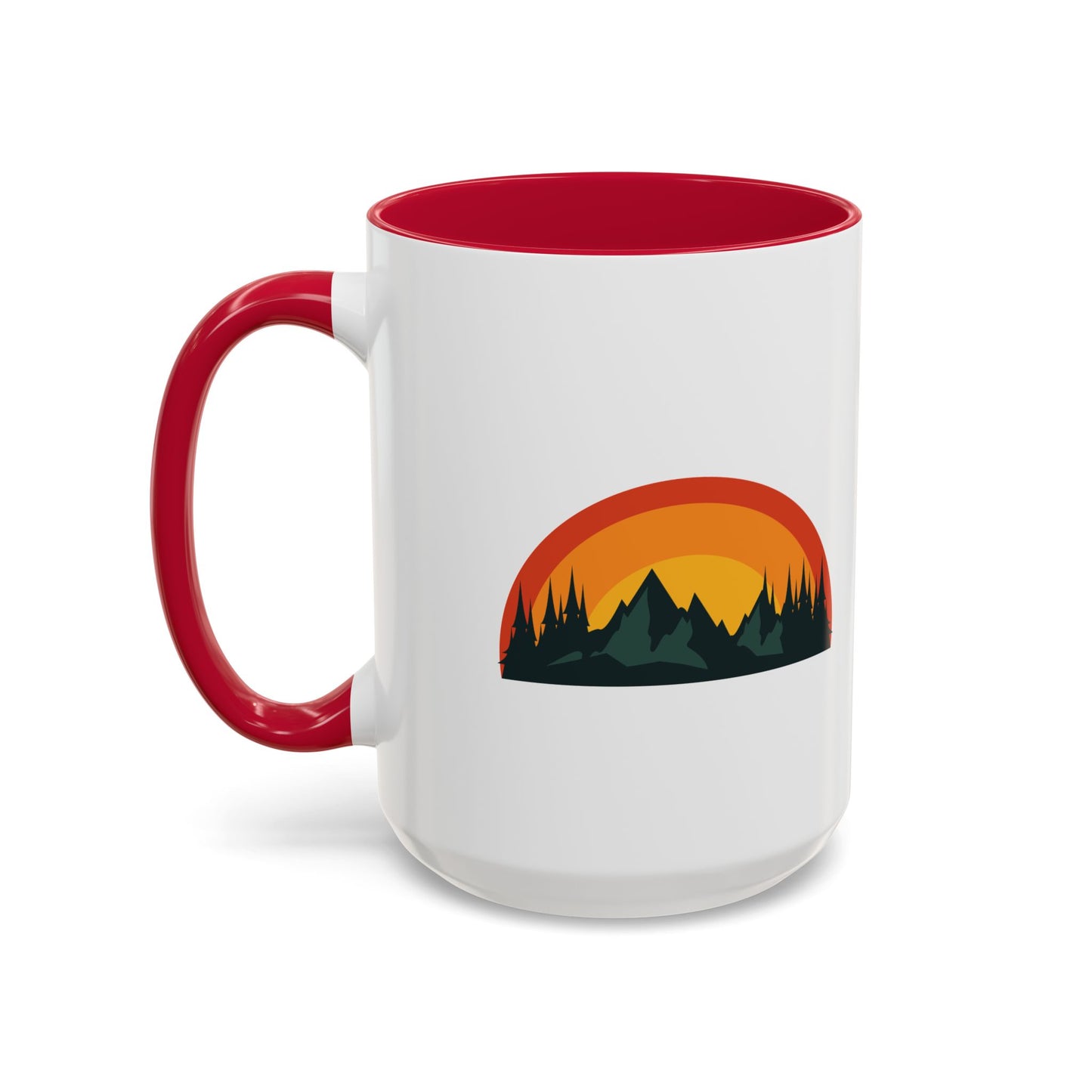 Red, Orange, Yellow Colorful Mountain Sunset Mug, Perfect Gift for Nature Lovers, Cozy Coffee Mug, Campfire Memories, Adventurer's Drinkware