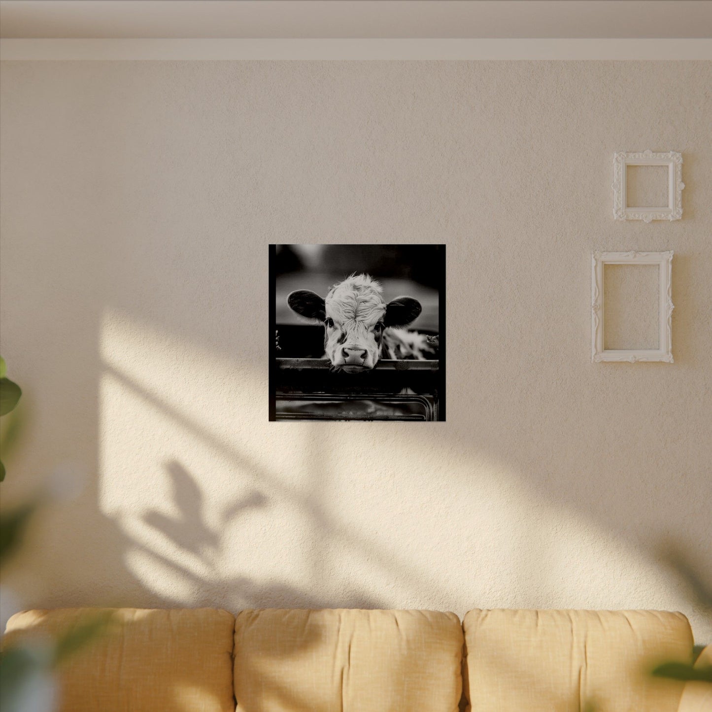 Back Seat Bovine – Western Textured Watercolor Matte Posters