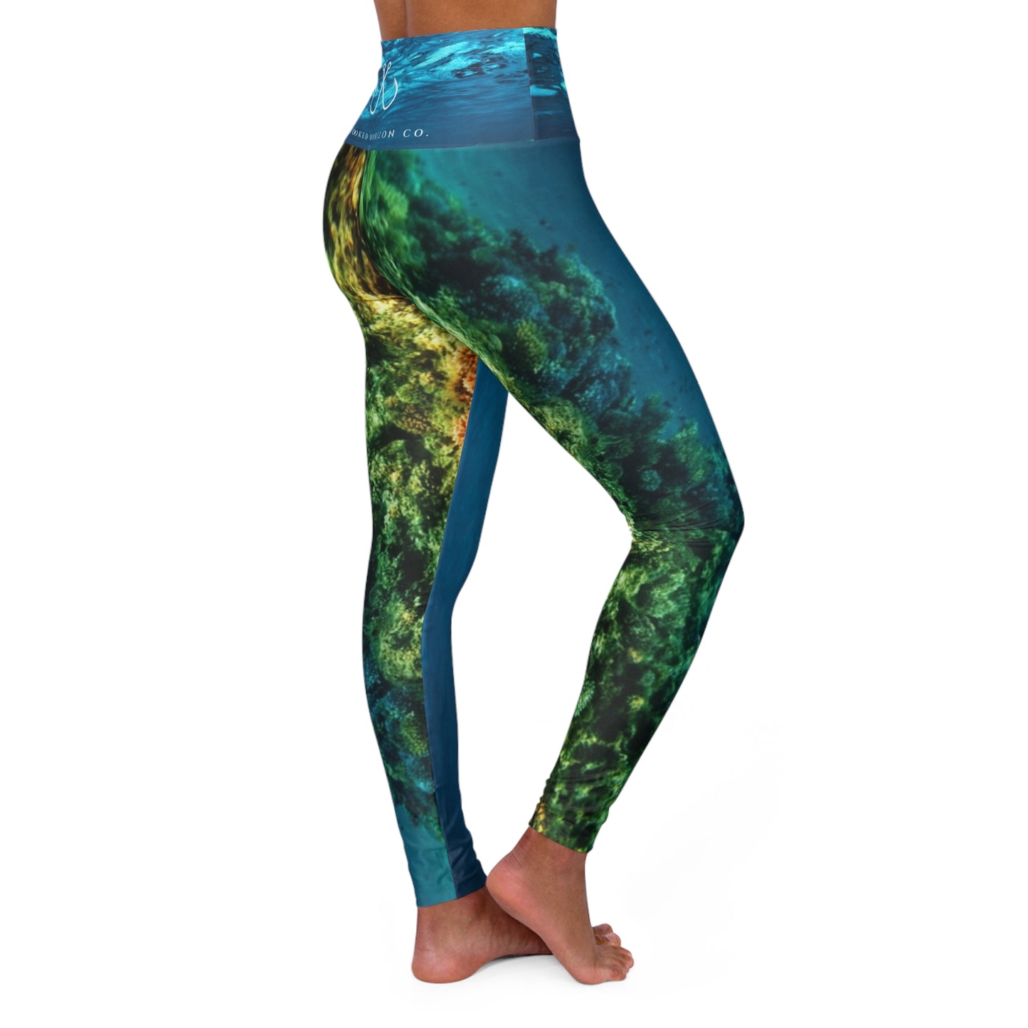 Coral Reef High Waisted Yoga Leggings - Purple, Comfortable Activewear, Fitness Pants, Ideal for Gym, Yoga, and Weekend Brunch