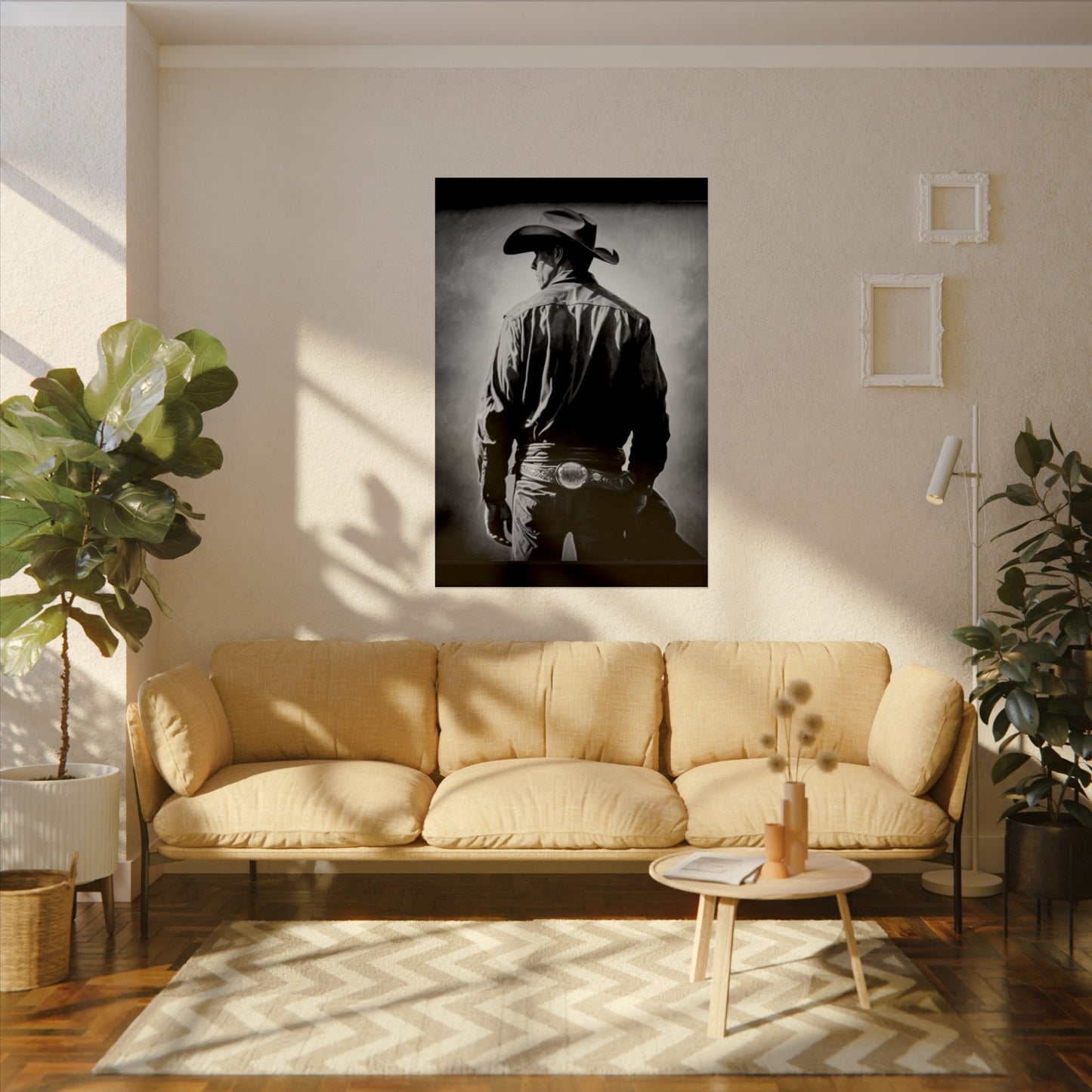 The Lone Rider – Western Textured Watercolor Matte Posters