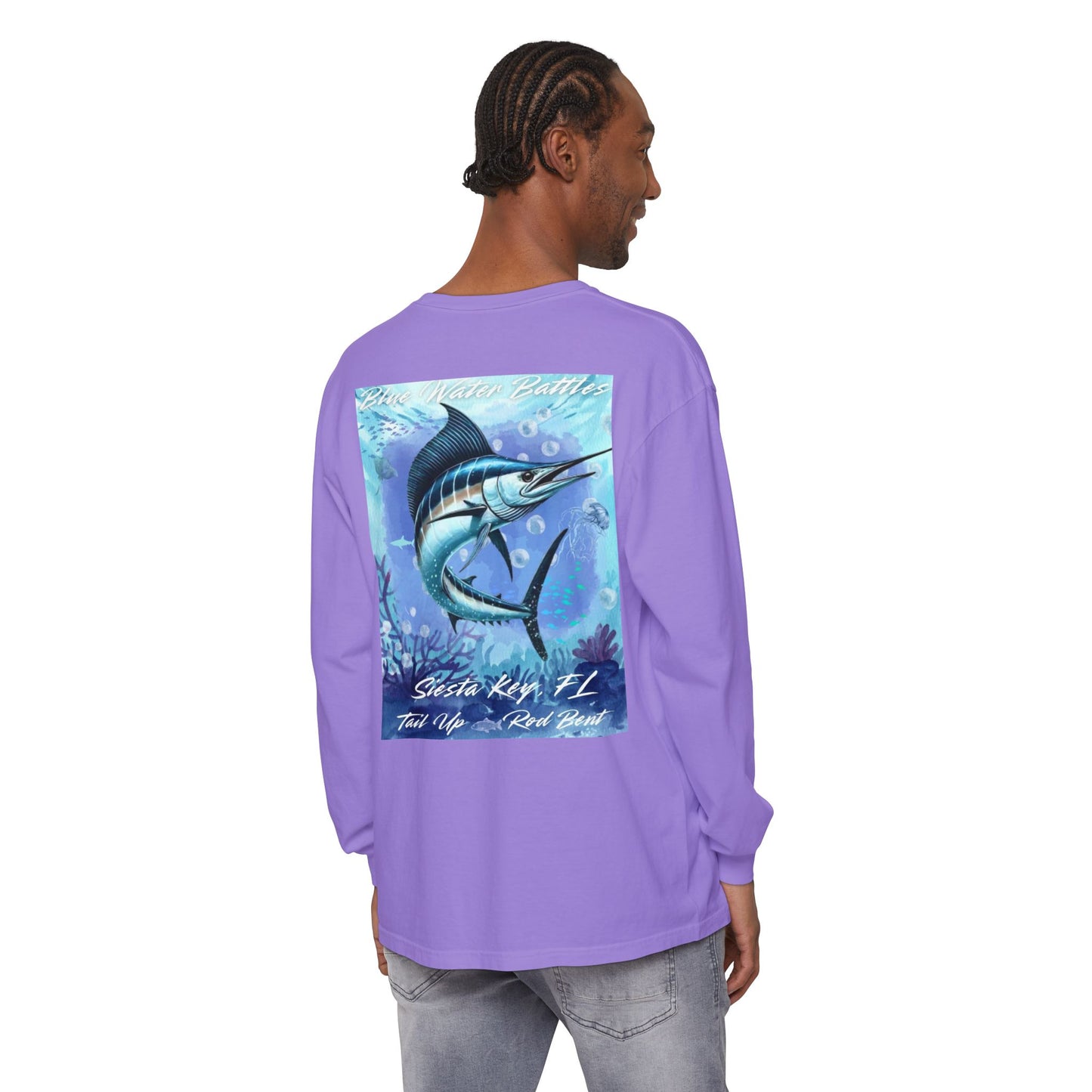 Deep Drift Seaside Fishing Long Sleeve T-Shirt, Ocean Adventure Apparel, Boat Trip Shirt, Coastal Style, Gift for Fishermen