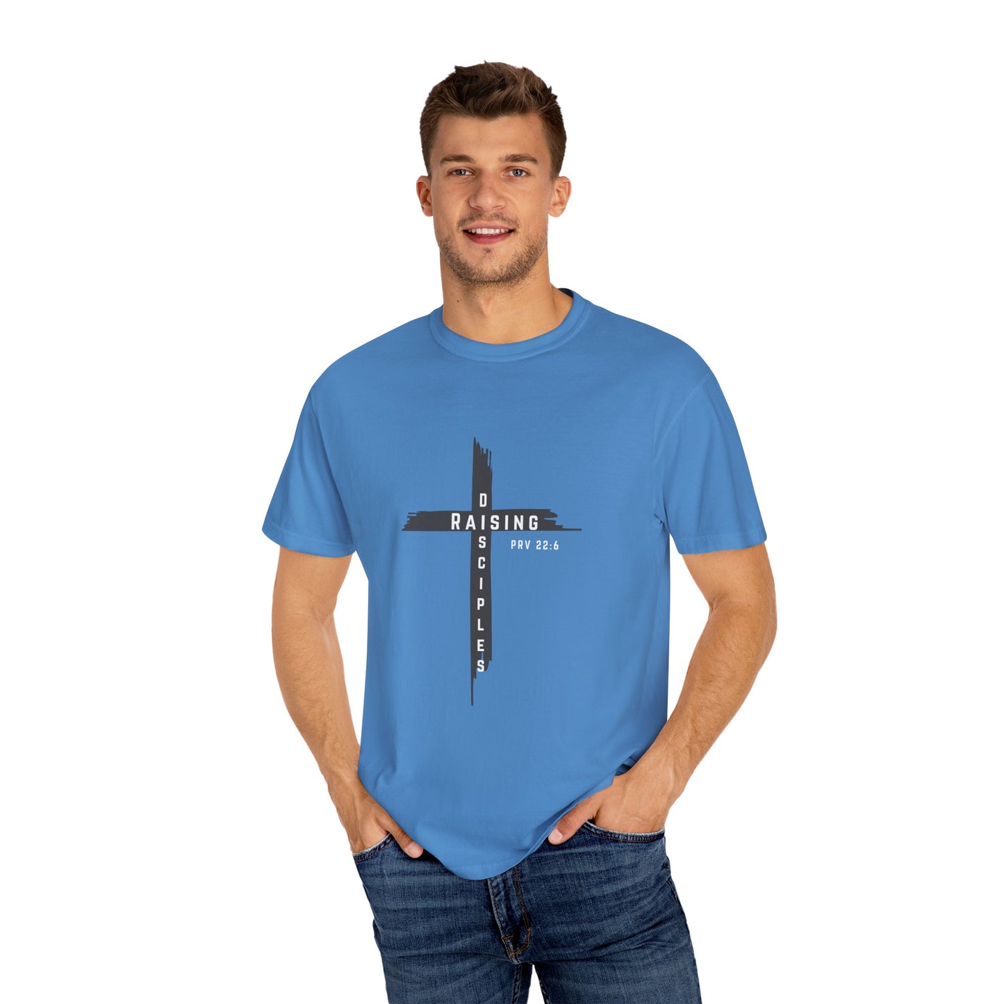 Raising Disciple Garment-Dyed T-Shirt for Faith Wear, Christian Apparel, Spiritual Gift, Youth Group Outfit, Church Merchandise,