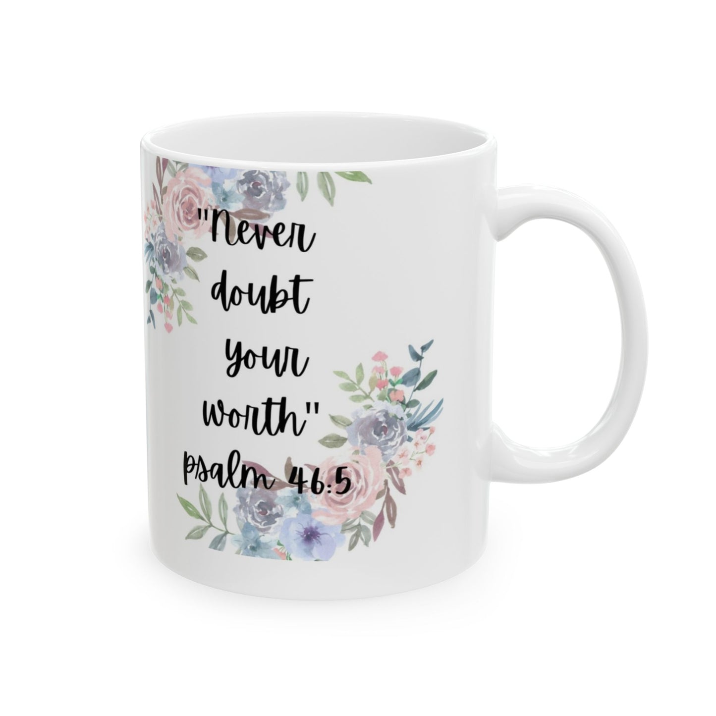 Inspirational Floral Quote Mug, Motivational Coffee Cup for Women, Encouragement Gift, Bible Verse Mug for Friend, Home and Office