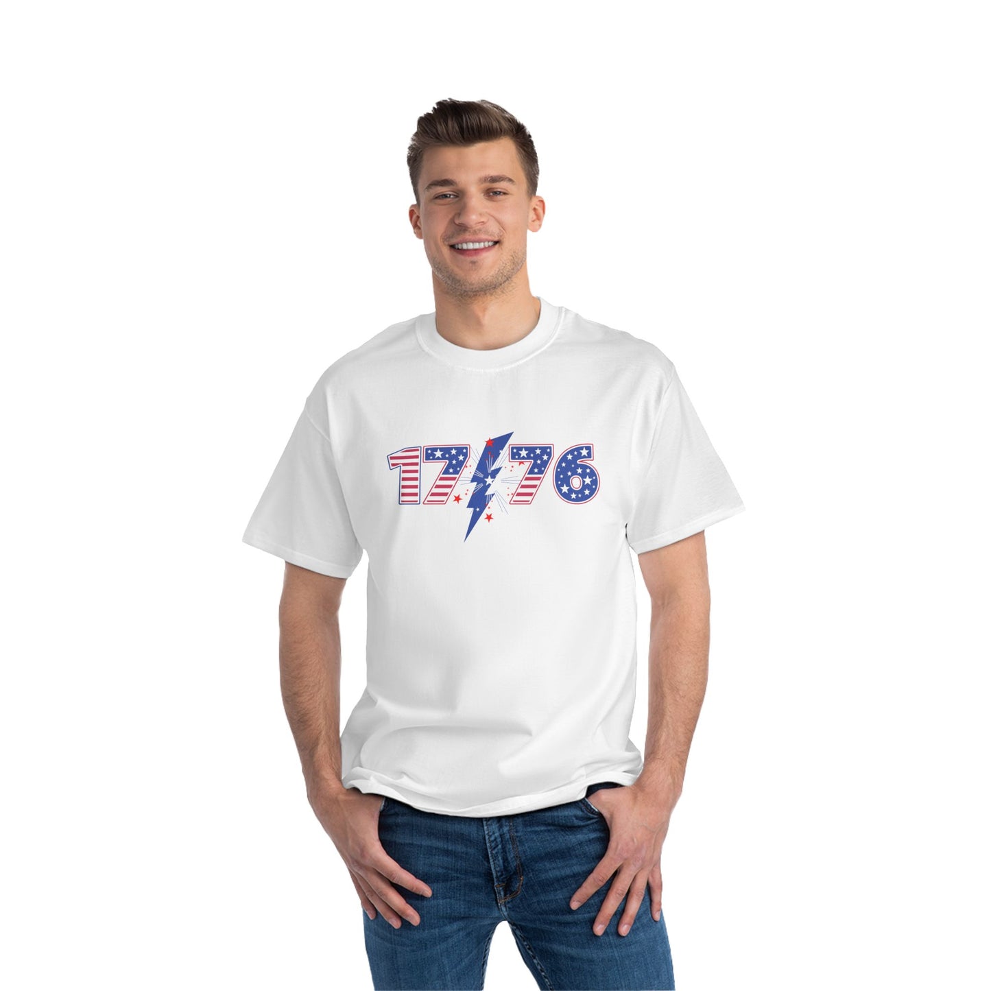 1776 Lightning Bolt Patriotic T-Shirt | America 1776 Design, Fourth of July Shirt, Independence Day Tee, Memorial Day Top, Gift for Veterans