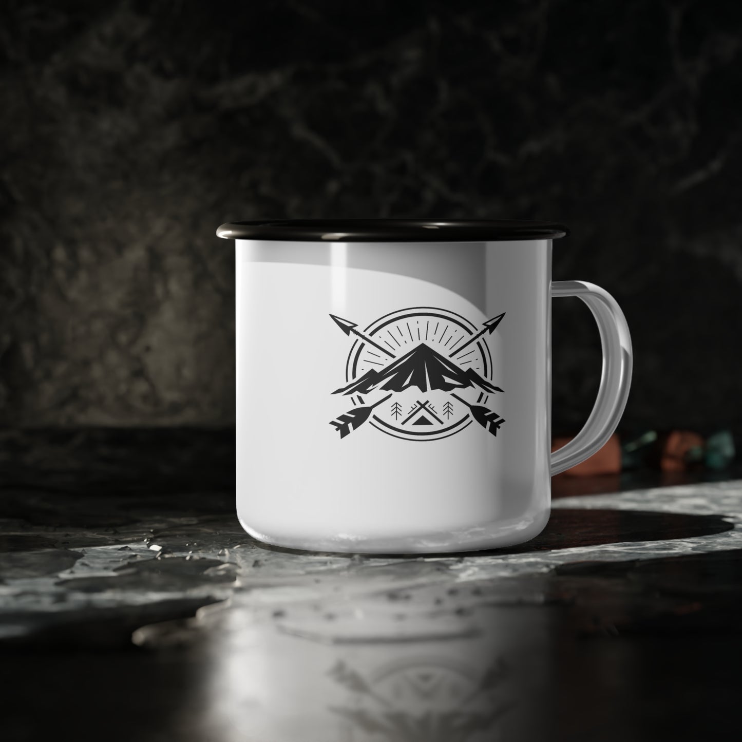 Adventure Enamel Camp Cup | Camping Mug, Outdoor Travel Cup, Hiking Gift, Nature Lover Drinkware, Rustic Camping Decor