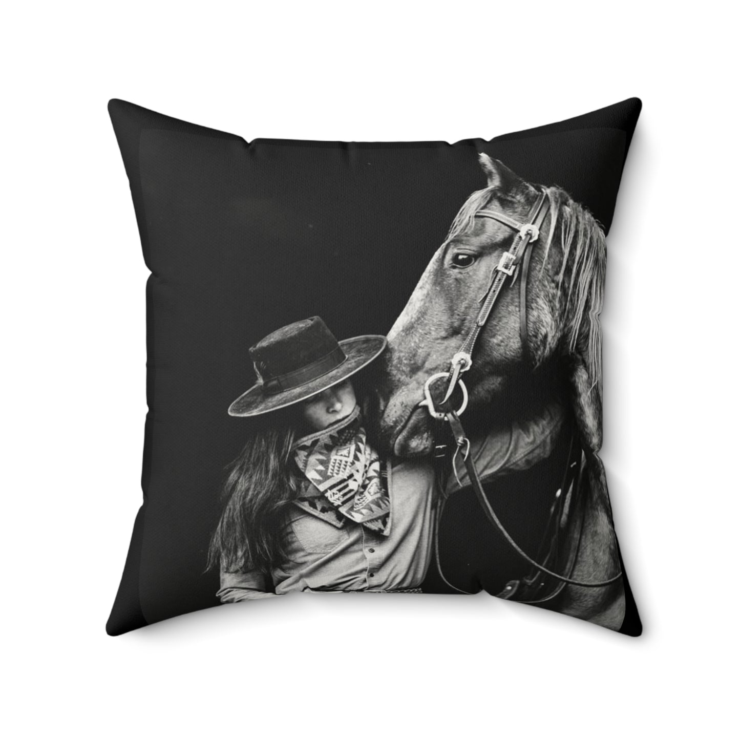 Wild At Heart Horse Faux Suede Pillow, Cozy Home Decor, Motivational Cushion, Bohemian Bedroom Accessory, Unique Gift Idea