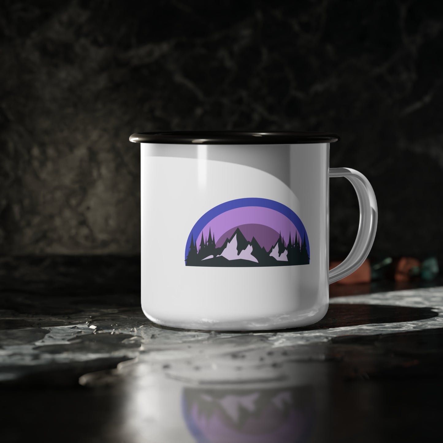 Mountain Sunset Enamel Camp Cup | Adventure Mug, Camping Gear, Outdoorsy Gift, Hiking Coffee Cup, Nature Lover's Drinkware