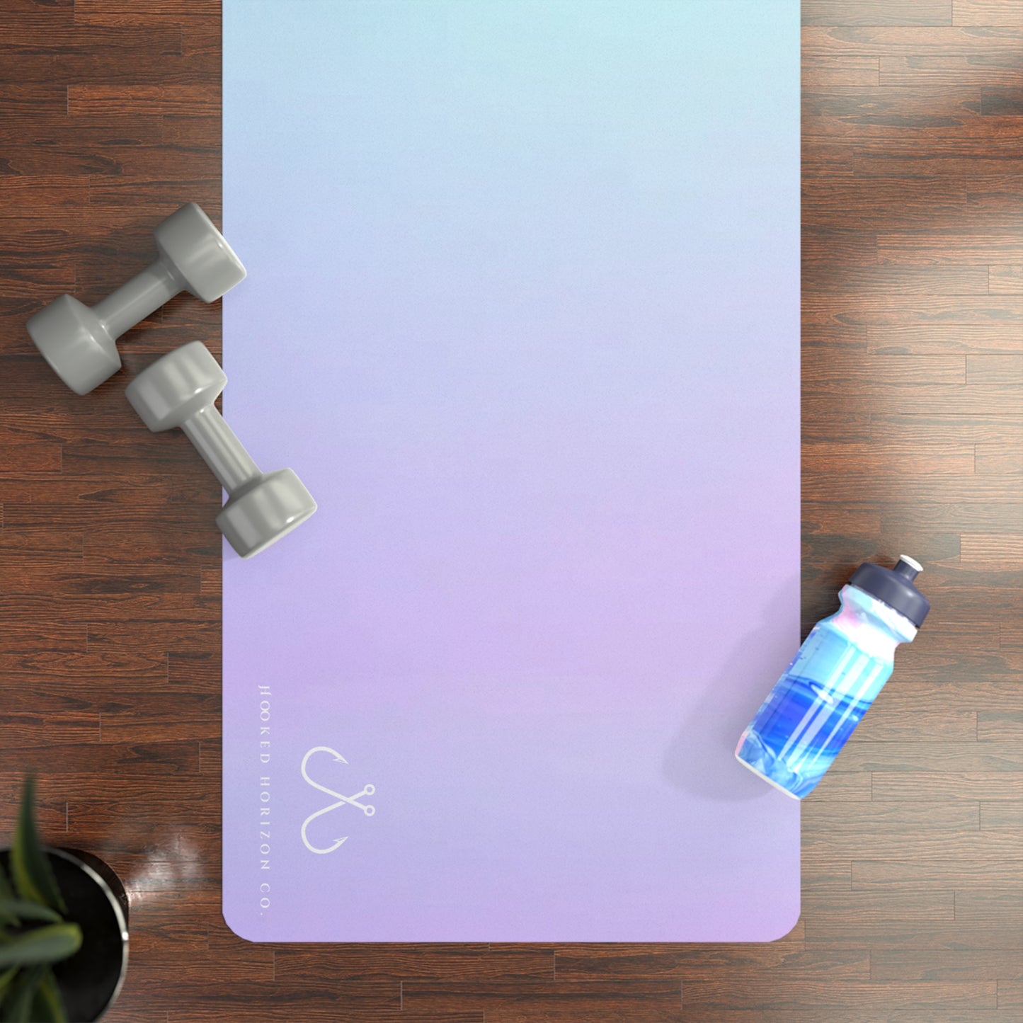 Blue To Purple Ombre Ocean-Inspired Rubber Yoga Mat for Mindfulness, Fitness, Eco-Friendly Exercise, Home Workouts, Gift for Yogis