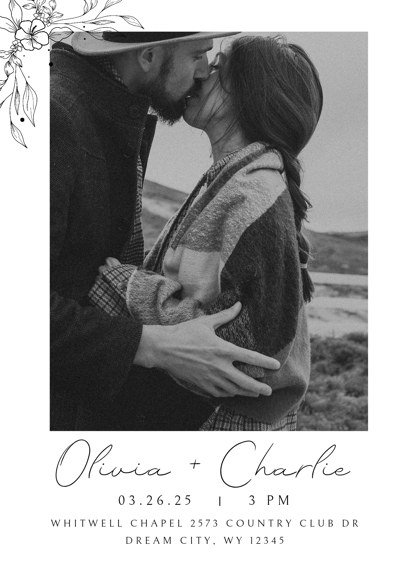 Just Us Wedding Invitation – The Olivia & Charlie