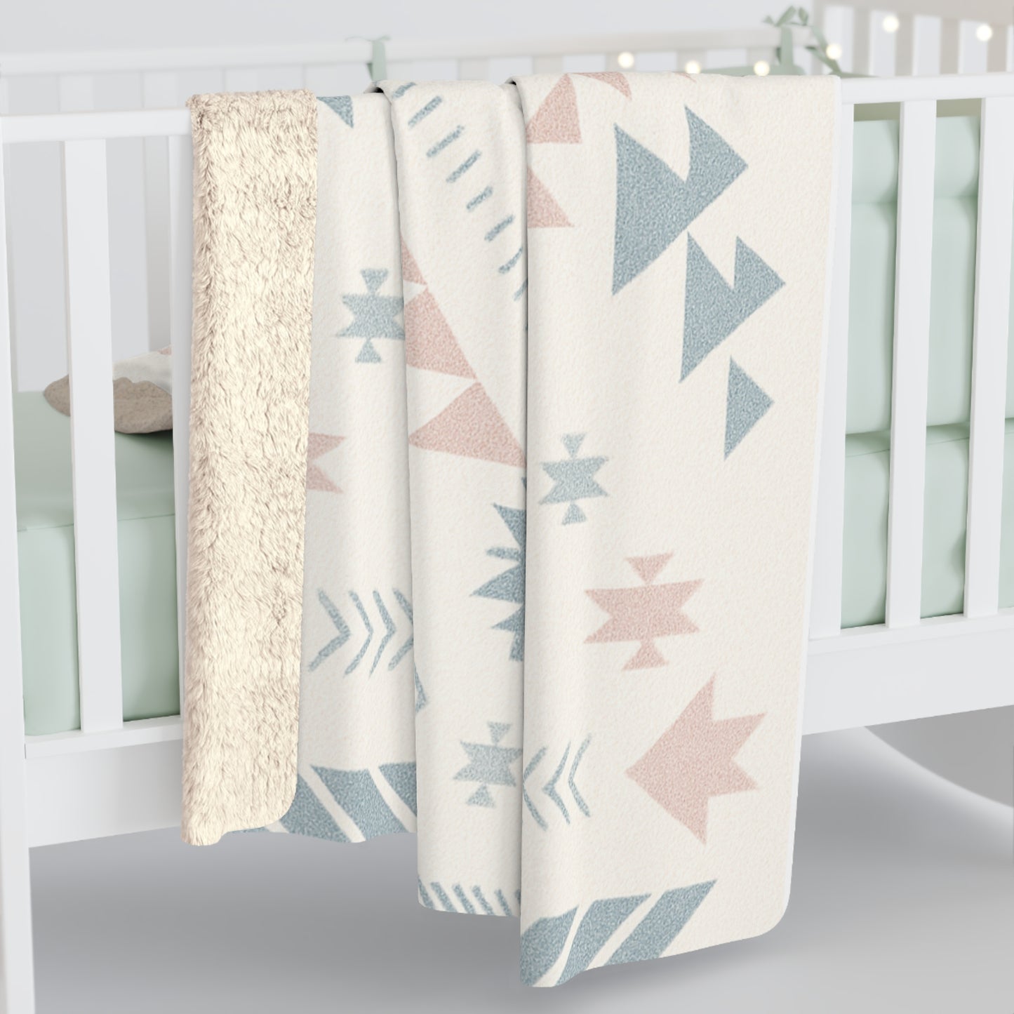 Stella Sherpa Fleece Blanket - Modern Tribal Design, Perfect for Home Decor, Gift for Him/Her, Winter Warmth, Beach Blanket