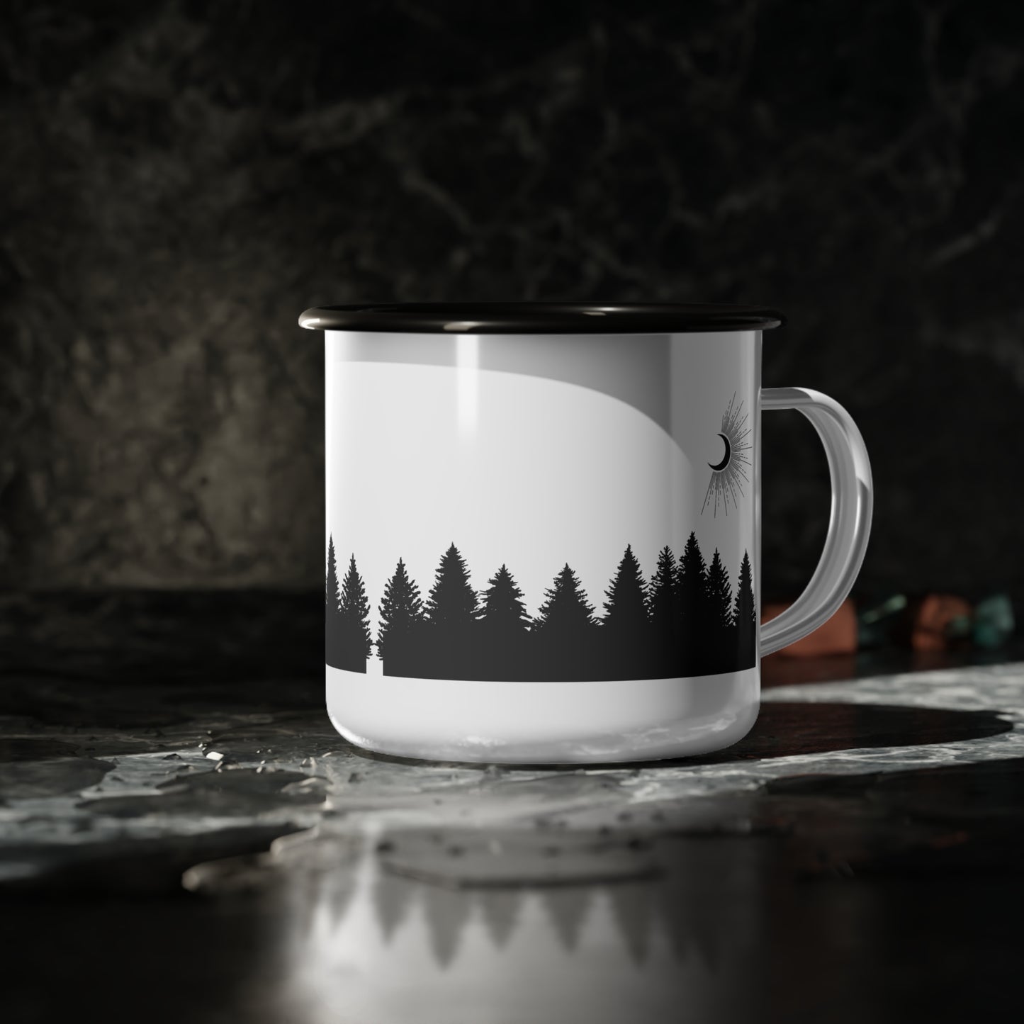 Adventure Enamel Camp Cup - Rustic Camping Mug for Nature Lovers, Outdoor Activities, Hiking, Picnic, Gift for Campers, Travel