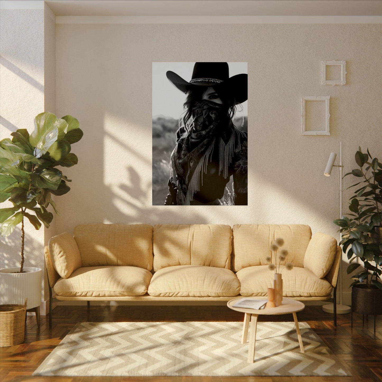 She Rode Alone— Western Outlaw Textured Watercolor Matte Posters