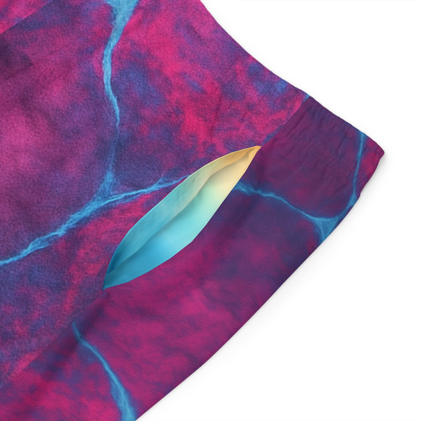 Magenta and Turquoise Ocean-Inspired Board Shorts, Swimwear for Beach Days, Summer Vacations, Pool Parties, Surfing Attire, Water Sports