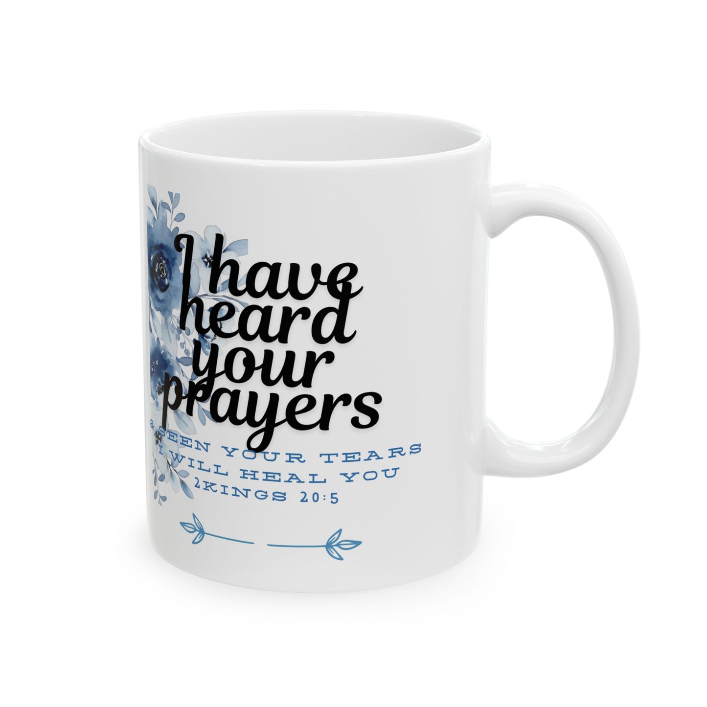 Inspirational Prayer Ceramic Mug, Floral Coffee Cup, Gift for Friends, Encouragement, Faith-based, Uplifting Quote