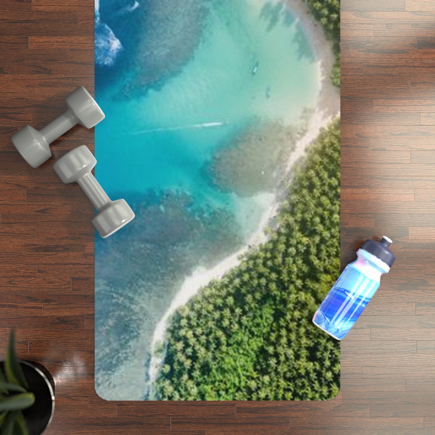Beach Ocean-Inspired Rubber Yoga Mat for Mindfulness, Fitness, Eco-Friendly Exercise, Home Workouts, Gift for Yogis