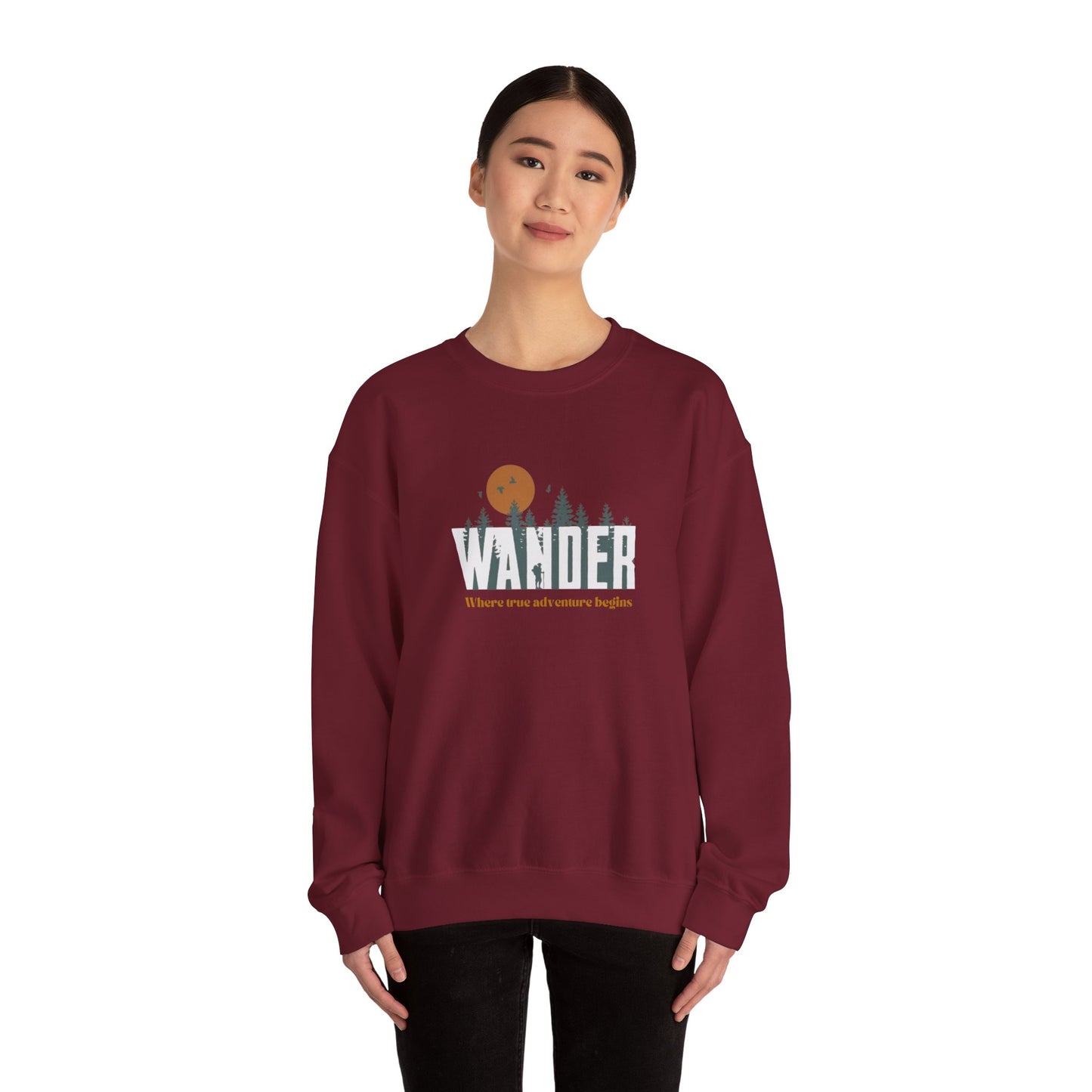 Wander Crewneck Sweatshirt - Cozy Adventure Sweater for Nature Lovers, Perfect for Camping, Travel, Gifts