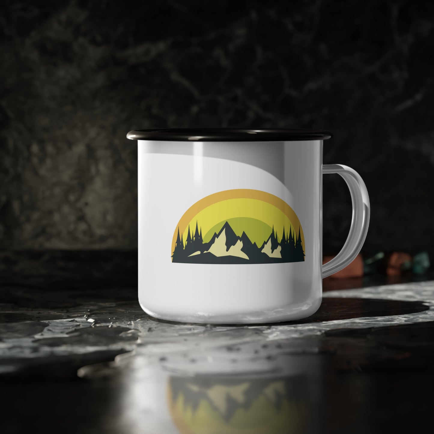 Adventure Enamel Camp Cup | Outdoor Enthusiast Mug, Camping Gift, Nature Lover Drinkware, Hiking Accessory, Travel Companion