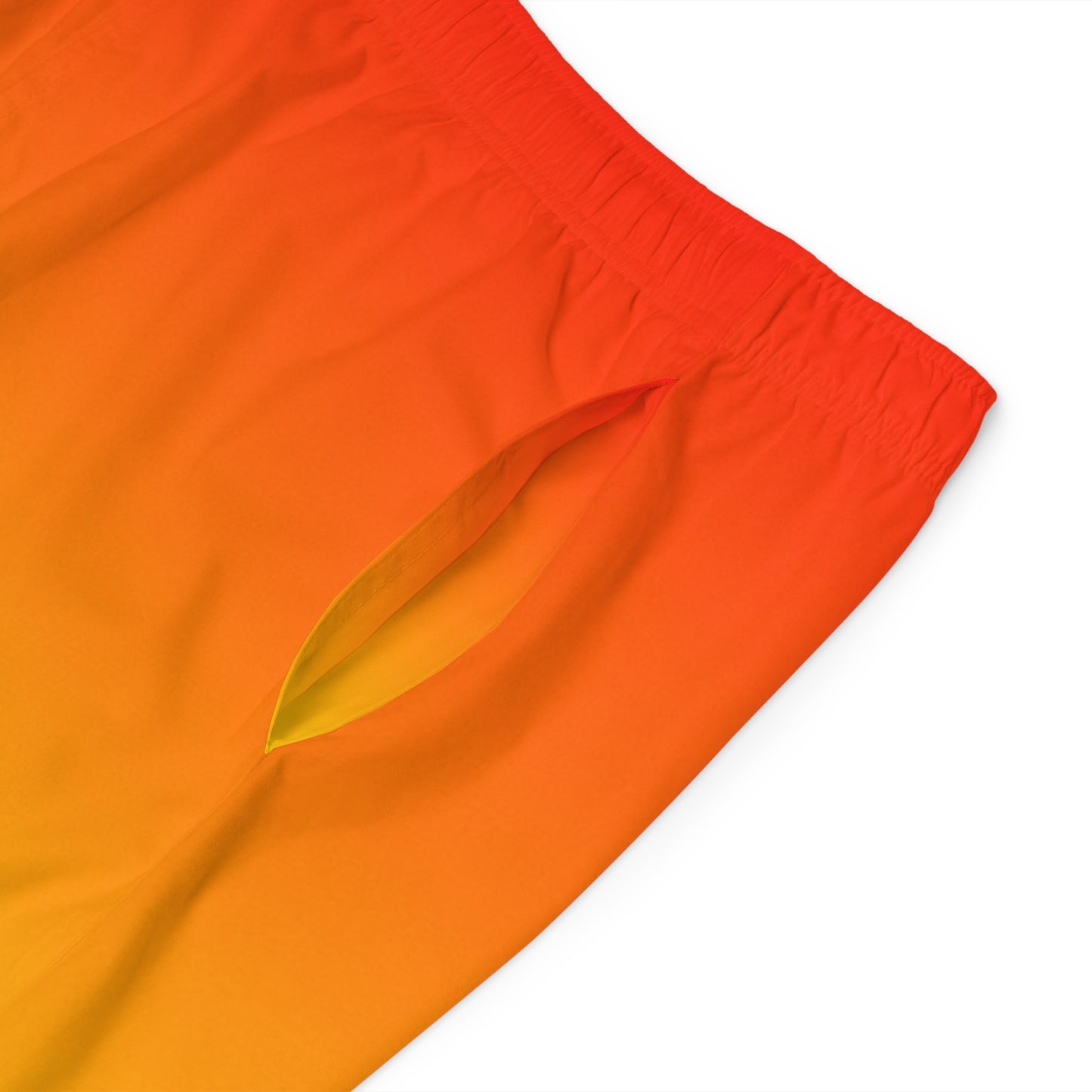 Arrow Ridge Redish Orange To Yellow Ombre Men's Ocean-Inspired Board Shorts, Swimwear for Beach Days, Summer Vacations, Pool Parties, Surfing Attire, Water Sports