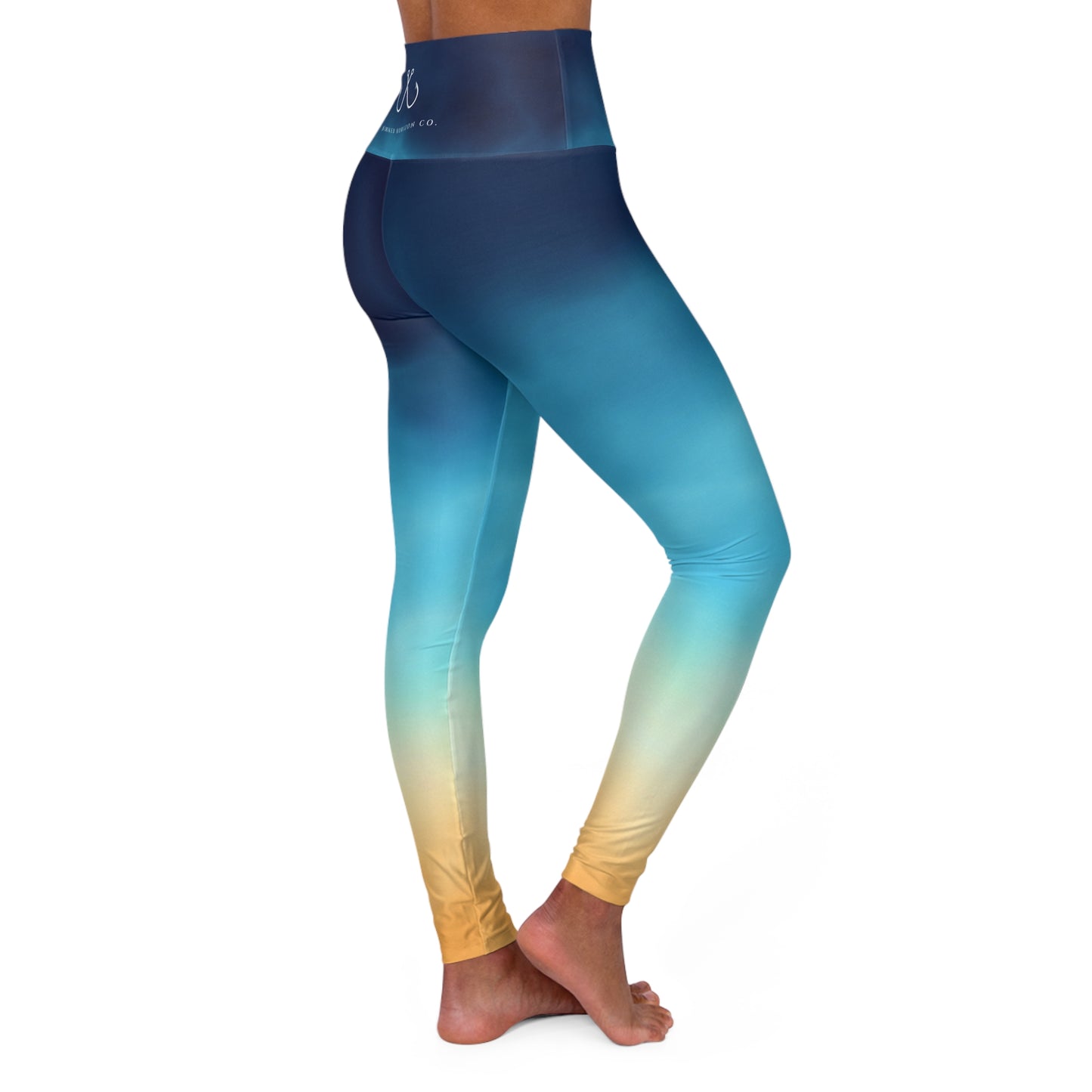 Blue Ombre High Waisted Yoga Leggings - Purple, Comfortable Activewear, Fitness Pants, Ideal for Gym, Yoga, and Weekend Brunch