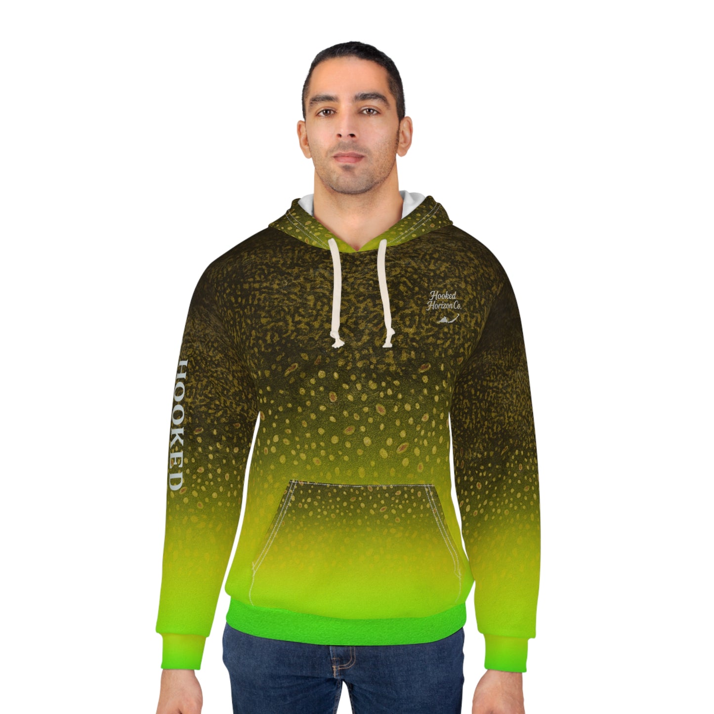 Gradient Green Speckle Hoodie — Neon Ombre Pullover