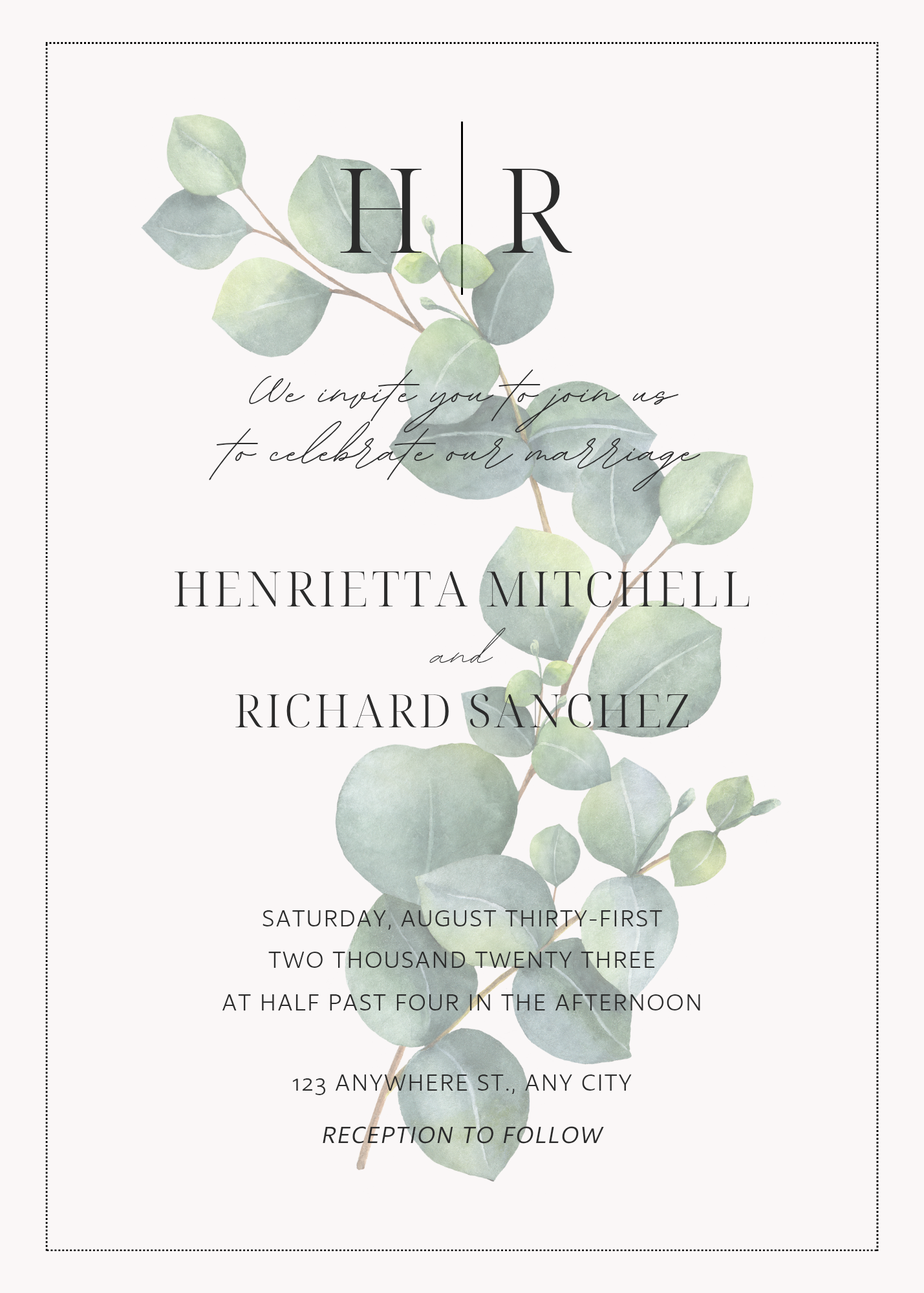 Minimalist Wedding Invitation – The Henrietta & Richard