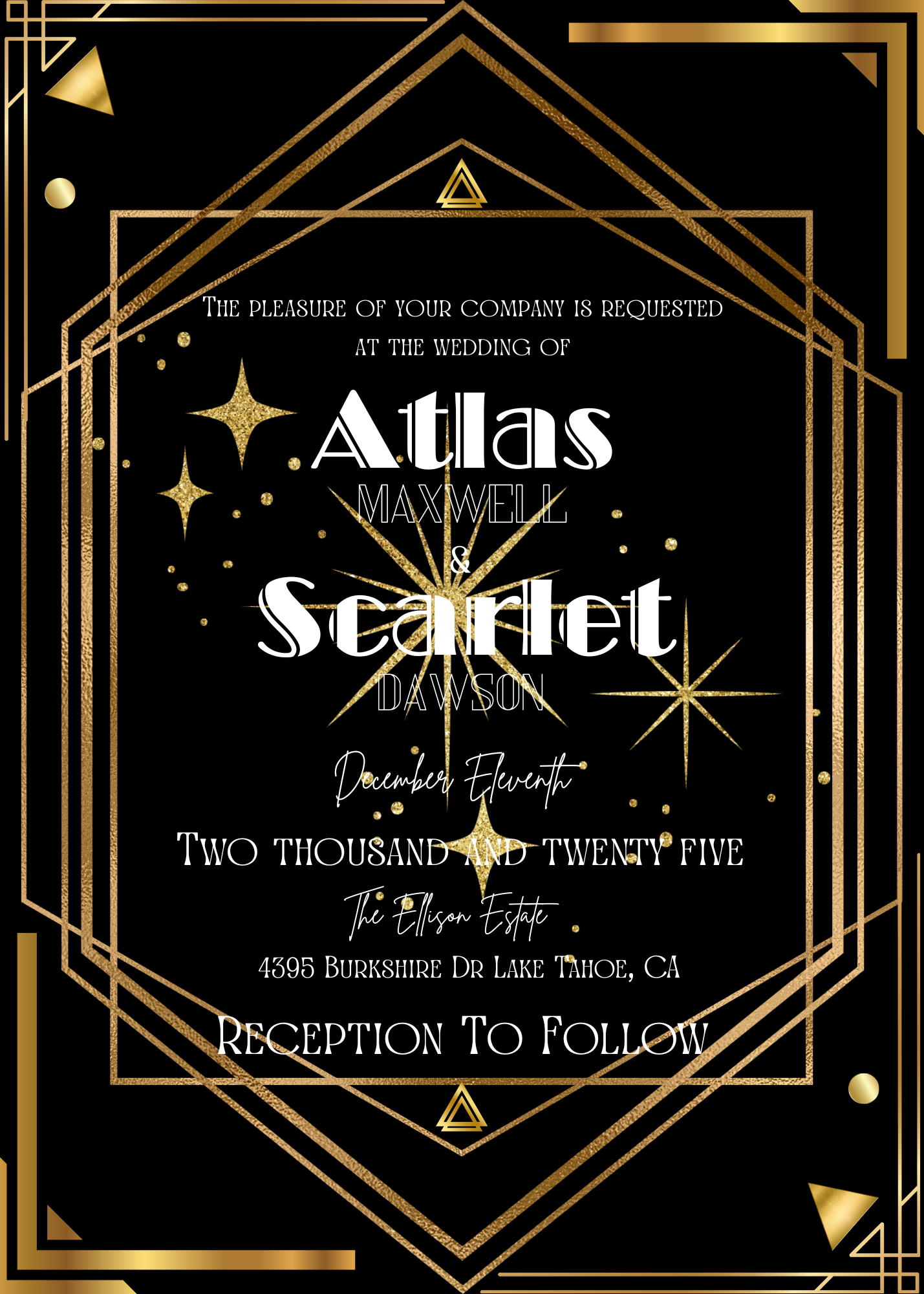 Great Gatsby Wedding Invitation – The Atlas & Scarlet