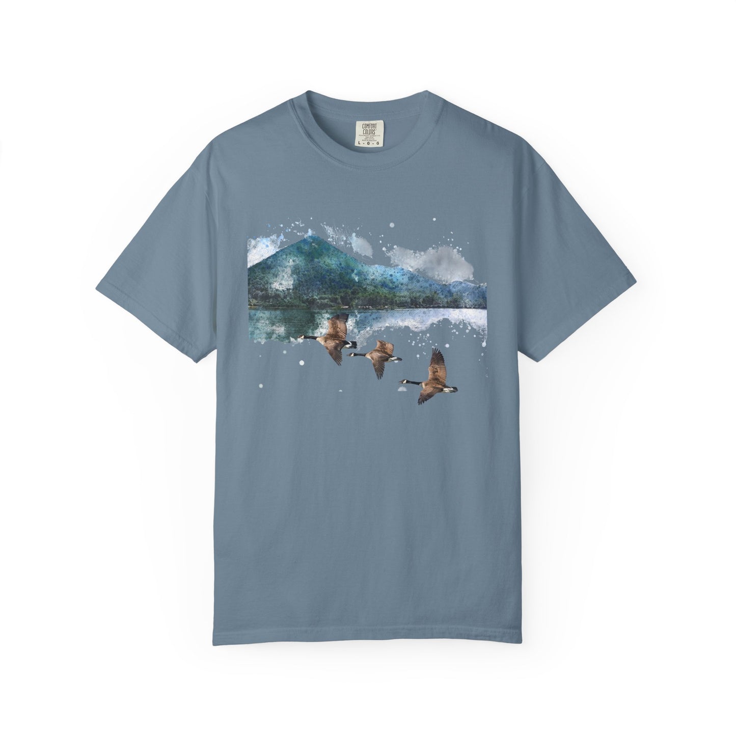 Geese Wildlife Adventure Tee Unisex Garment-Dyed T-shirt, Boho Nature Tee, Camping Shirt, Adventure Apparel, Gift for Wilderness Lovers