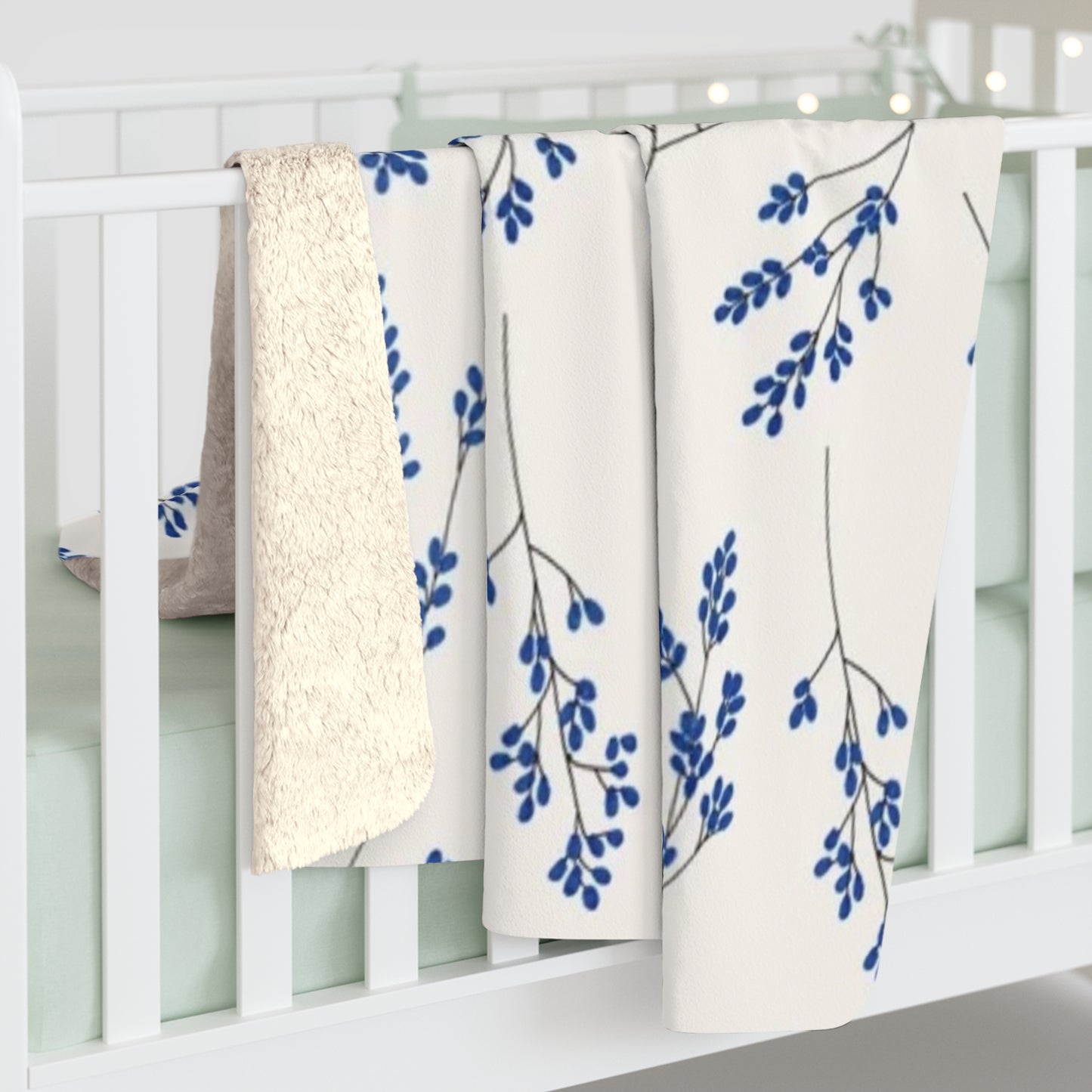 Lavender Floral Sherpa Fleece Blanket | Cozy Home Decor, Perfect Gift for Her, Relaxation Throw, Mother's Day, Blankets for Winter