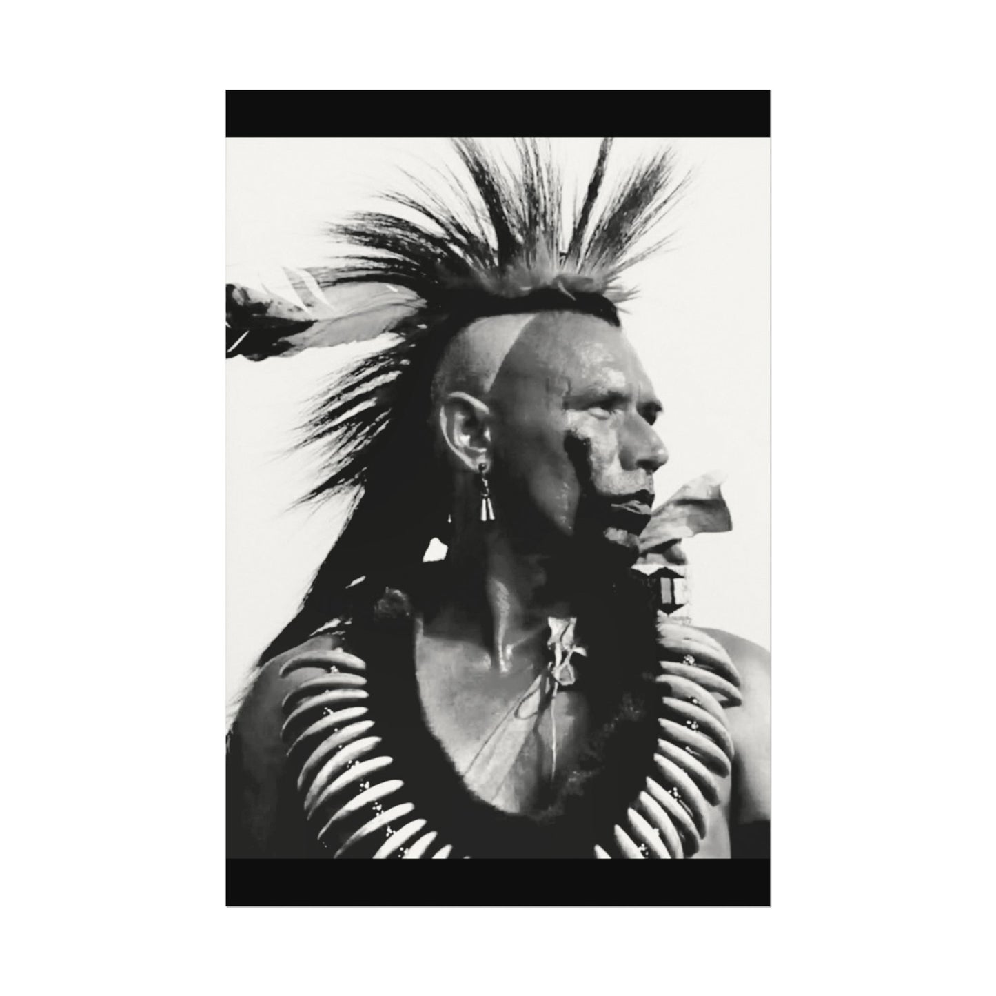 Feathered Warrior Cheif   – Western Textured Watercolor Matte Posters