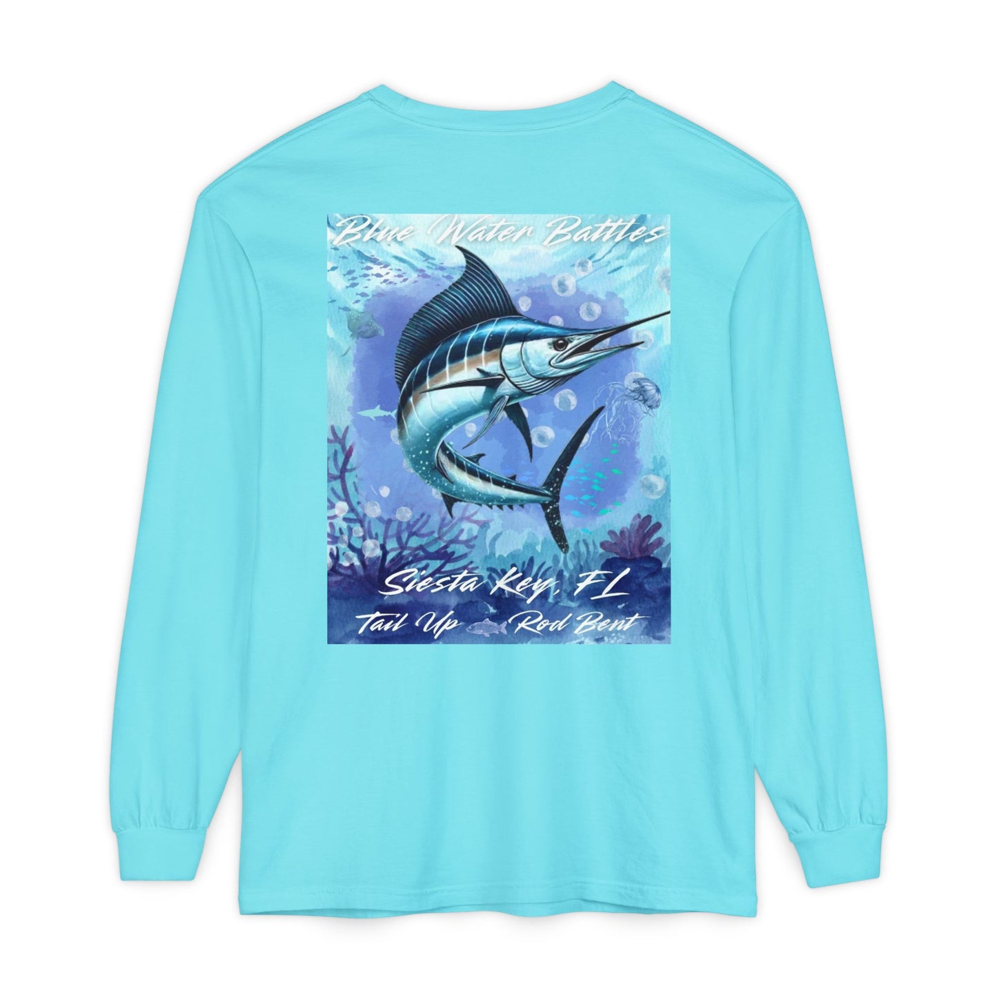 Deep Drift Seaside Fishing Long Sleeve T-Shirt, Ocean Adventure Apparel, Boat Trip Shirt, Coastal Style, Gift for Fishermen