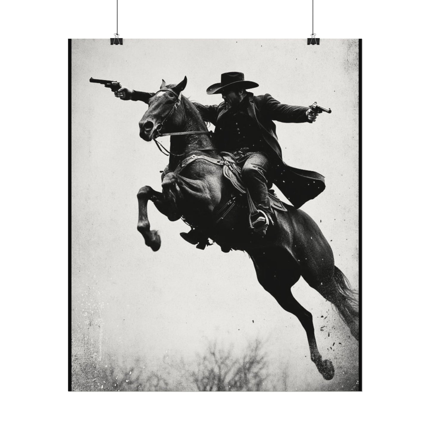 High Noon Pistols  – Western Textured Watercolor Matte Posters