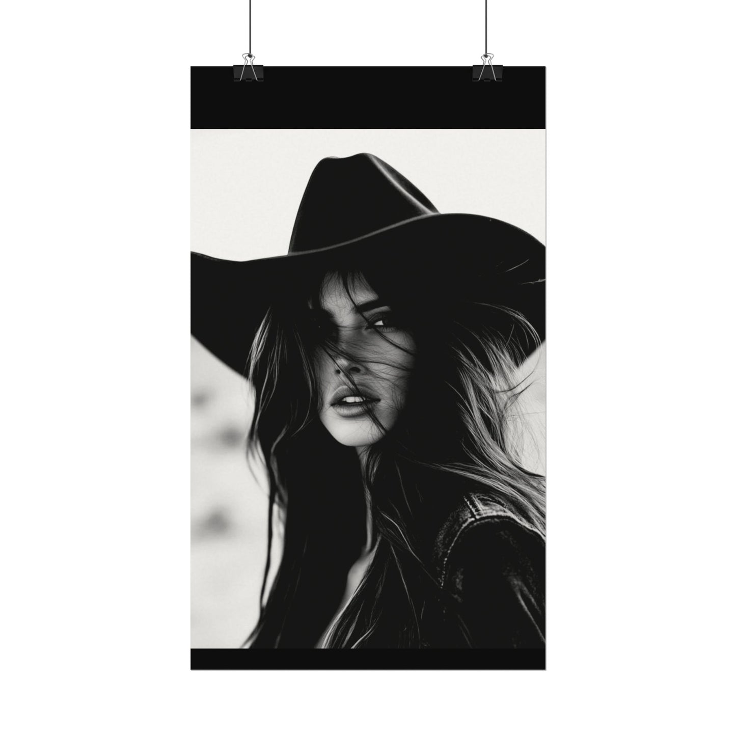 Smoldering Gaze – Western Textured Watercolor Matte Posters