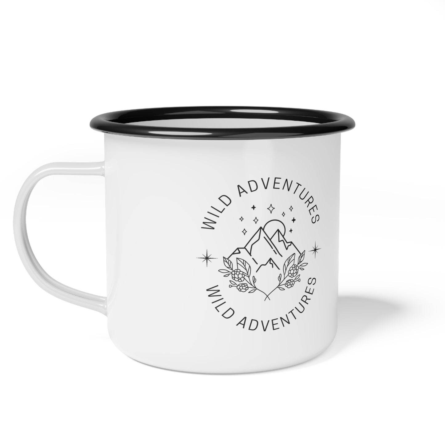 Wild Adventures Enamel Camp Cup - Perfect for Outdoor Enthusiasts, Camping, Hiking, Travel Mugs, Unique Gift Idea