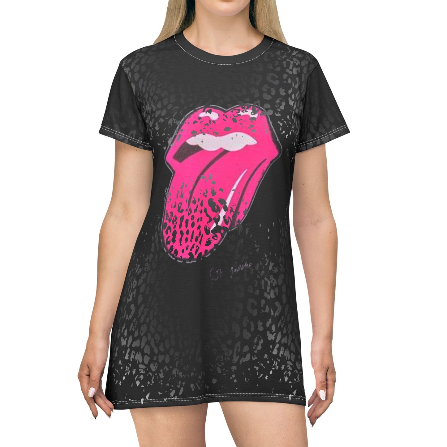 Rock n Roll T-Shirt Dress Concert Outfit, Music Lovers Gift, Stones, Retro Tee
