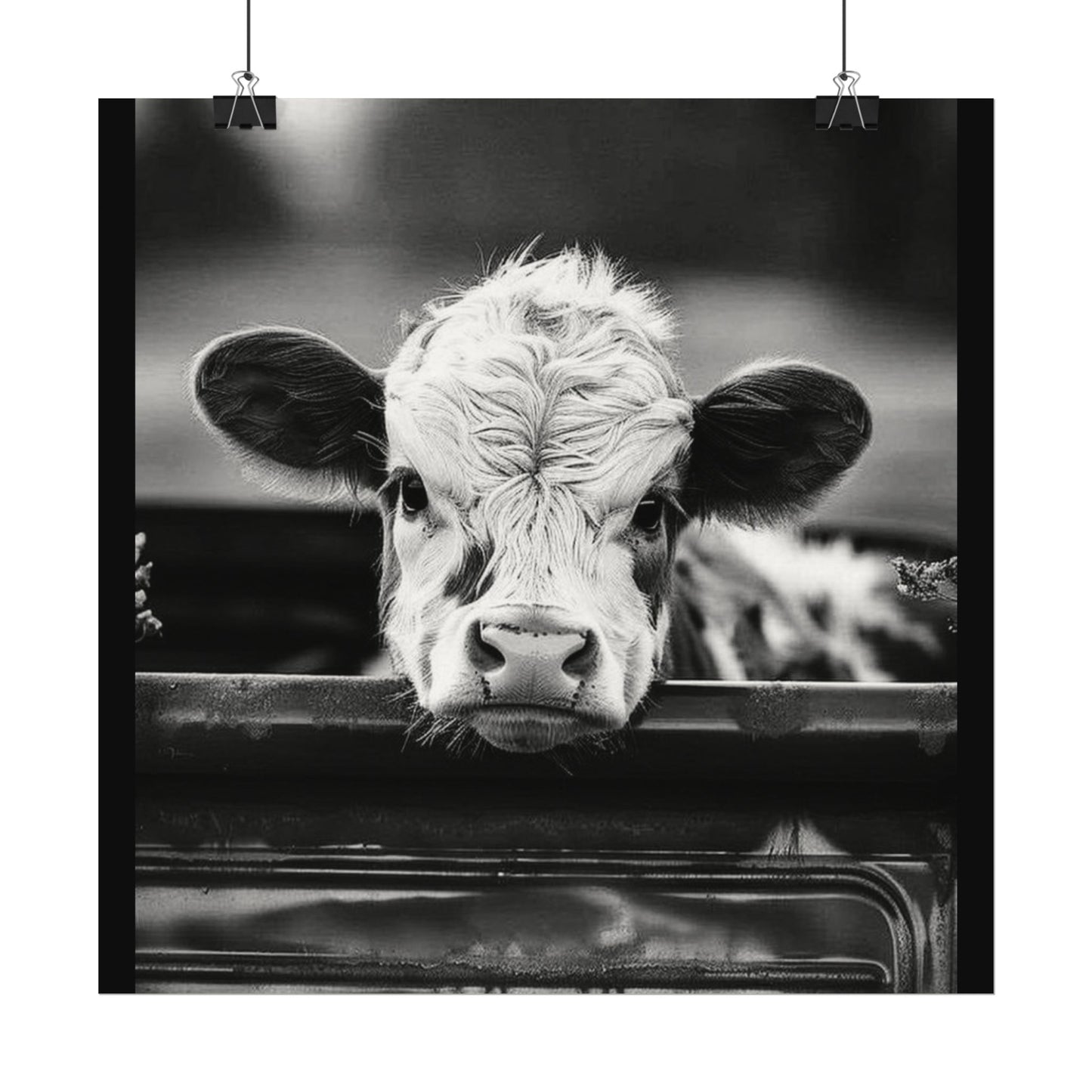 Back Seat Bovine – Western Textured Watercolor Matte Posters