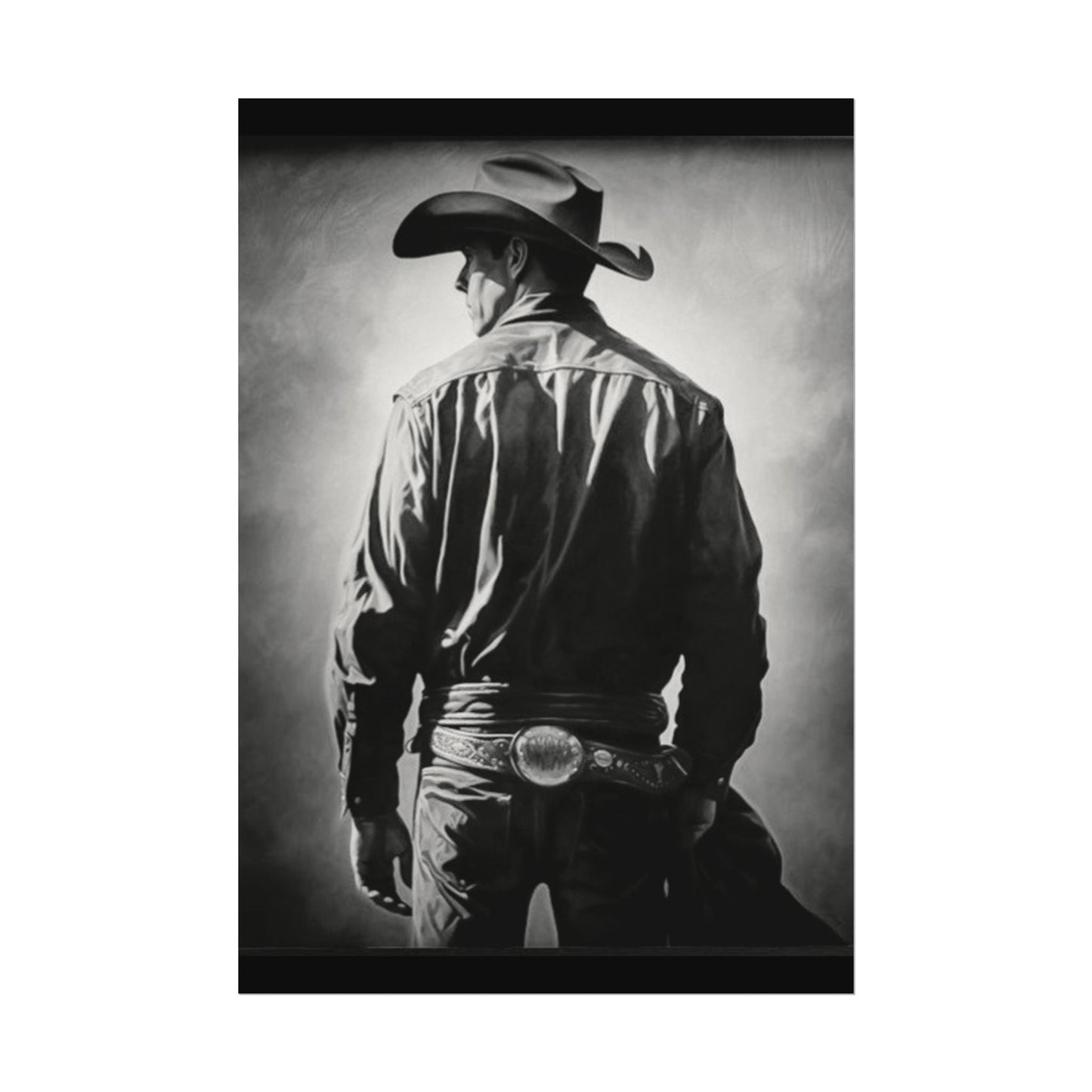 The Lone Rider – Western Textured Watercolor Matte Posters