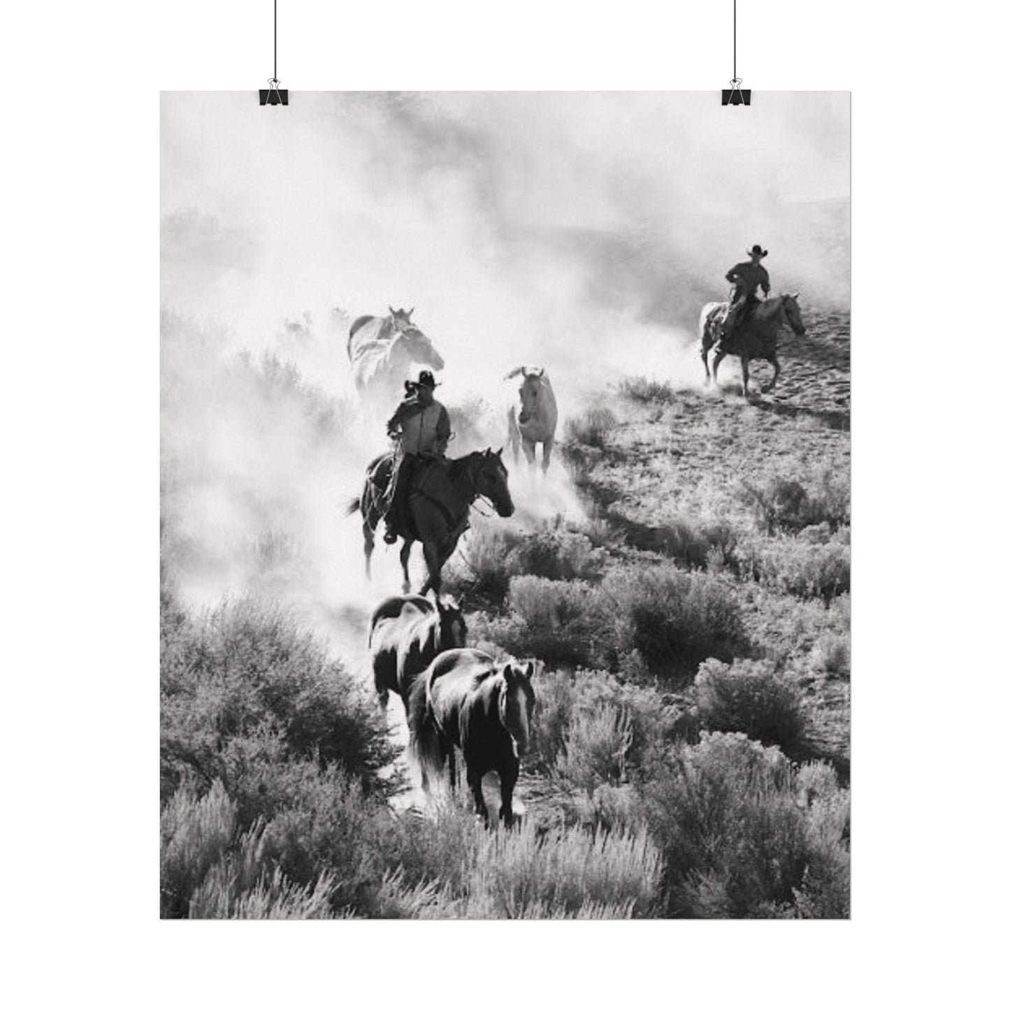 The Dusty Range – Western Textured Watercolor Matte Posters