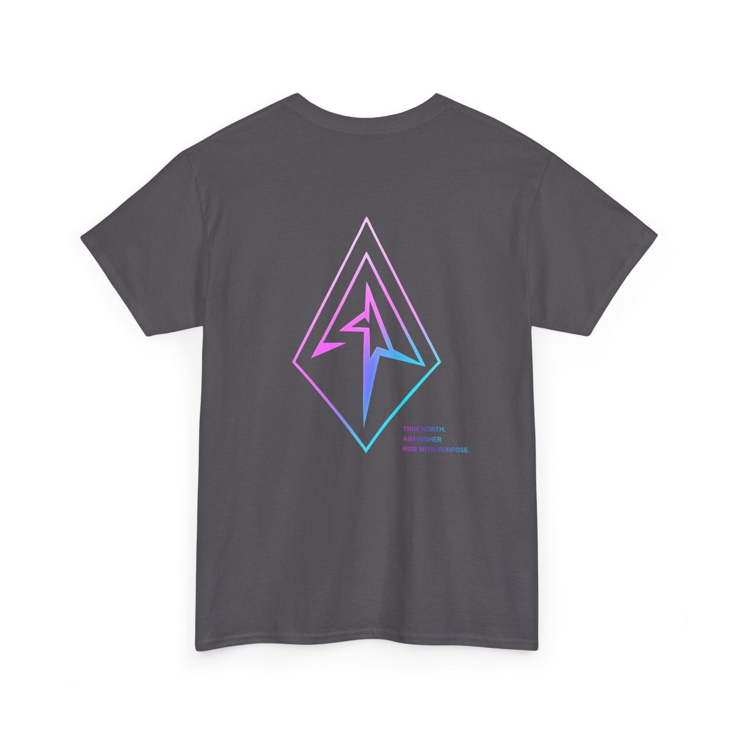 Arrow Ridge Gradient Tee — Minimal Origami Logo T-Shirt with Pastel Holographic Design