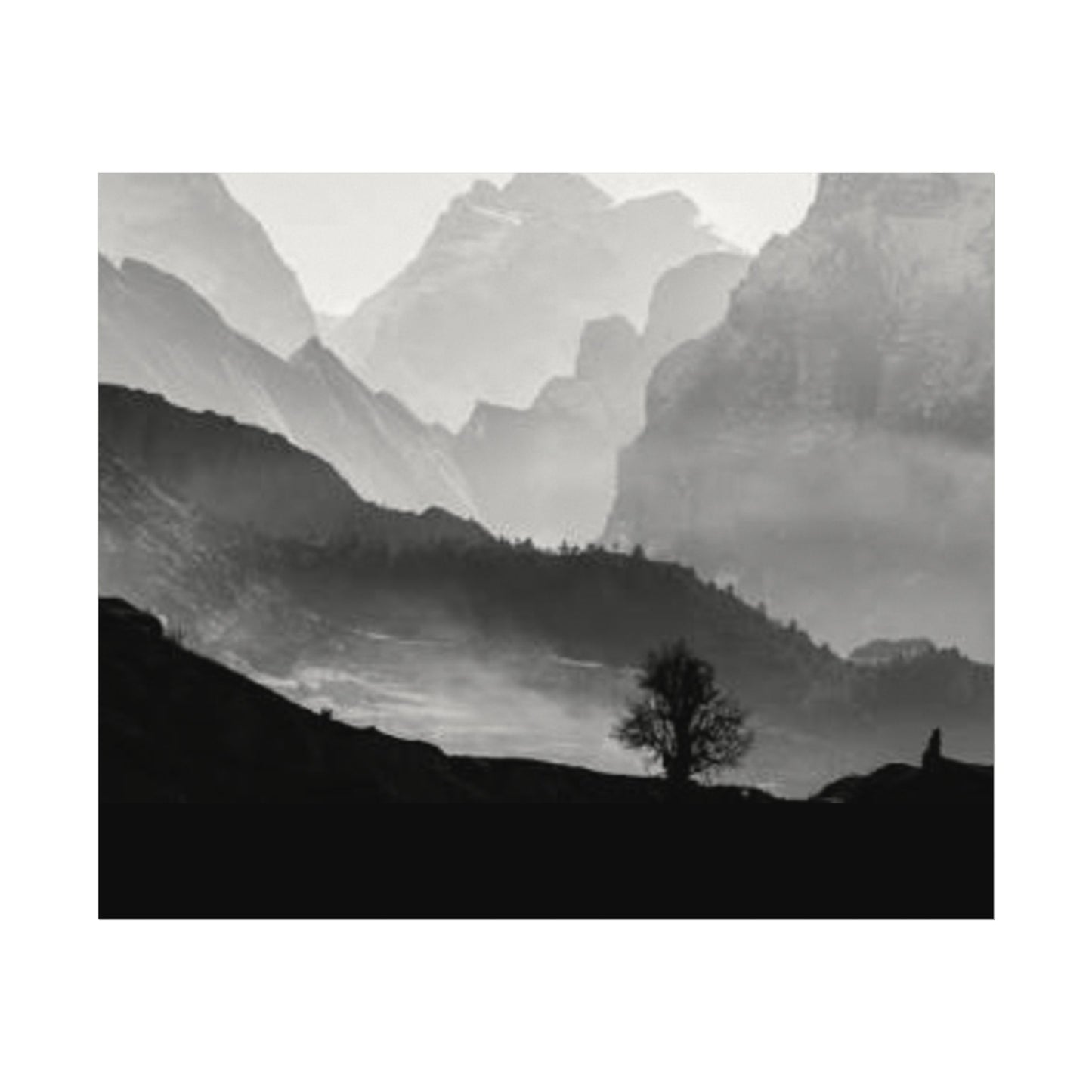 Cascading Mountains– Western Textured Watercolor Matte Posters