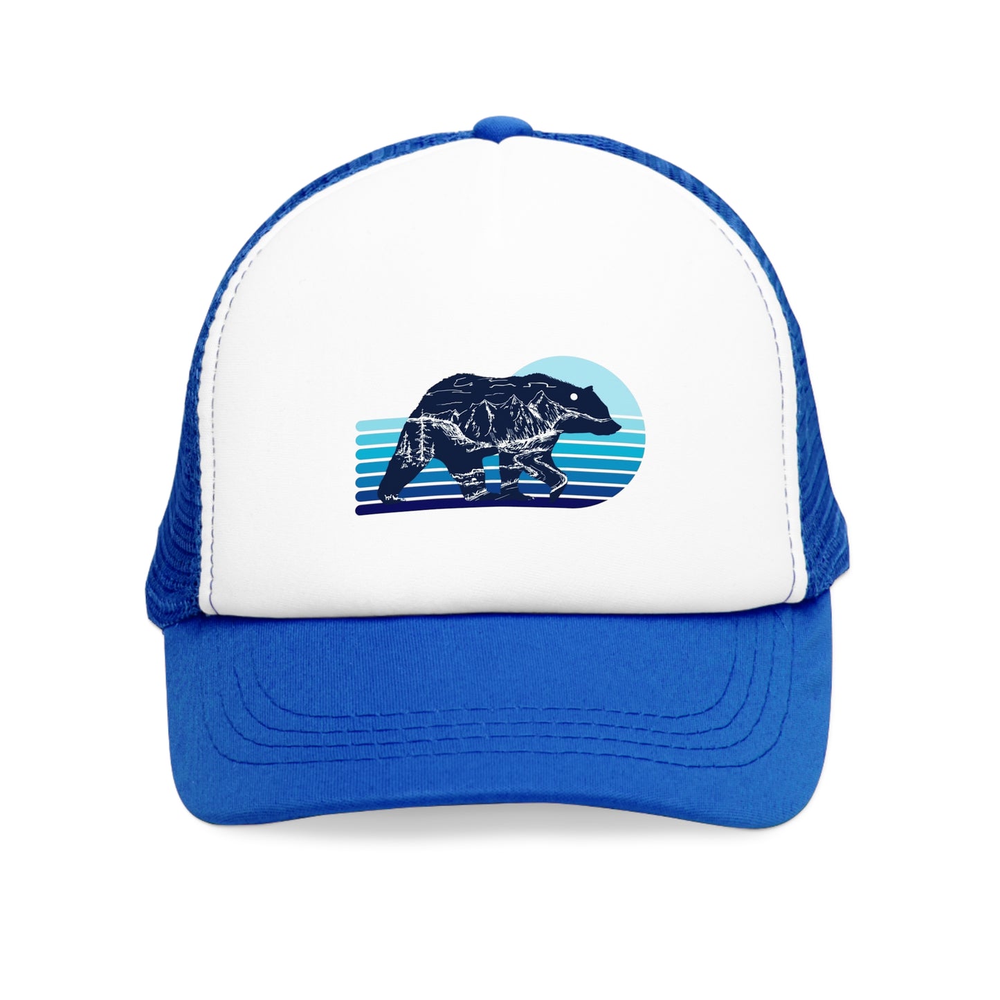 Blue Bear Sunset, Retro Trucker Hat, His & Her Nature Lovers Gifts , Outdoor Accessory, Beer Lover Gift, Summer BBQ Essential