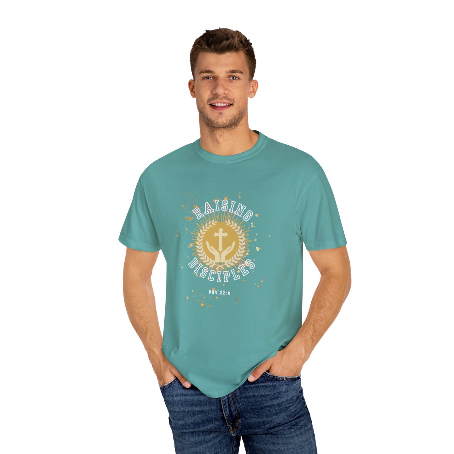 Spiritual Sunrise Unisex Garment-Dyed T-shirt, Faith-Based Apparel, Inspirational Gift, Casual Wear, Church Event, Everyday Comfort