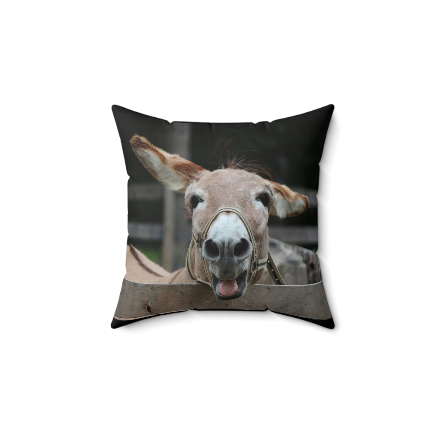 Donkey Faux Suede Pillow, Cozy Home Decor, Motivational Cushion, Bohemian Bedroom Accessory, Unique Gift Idea