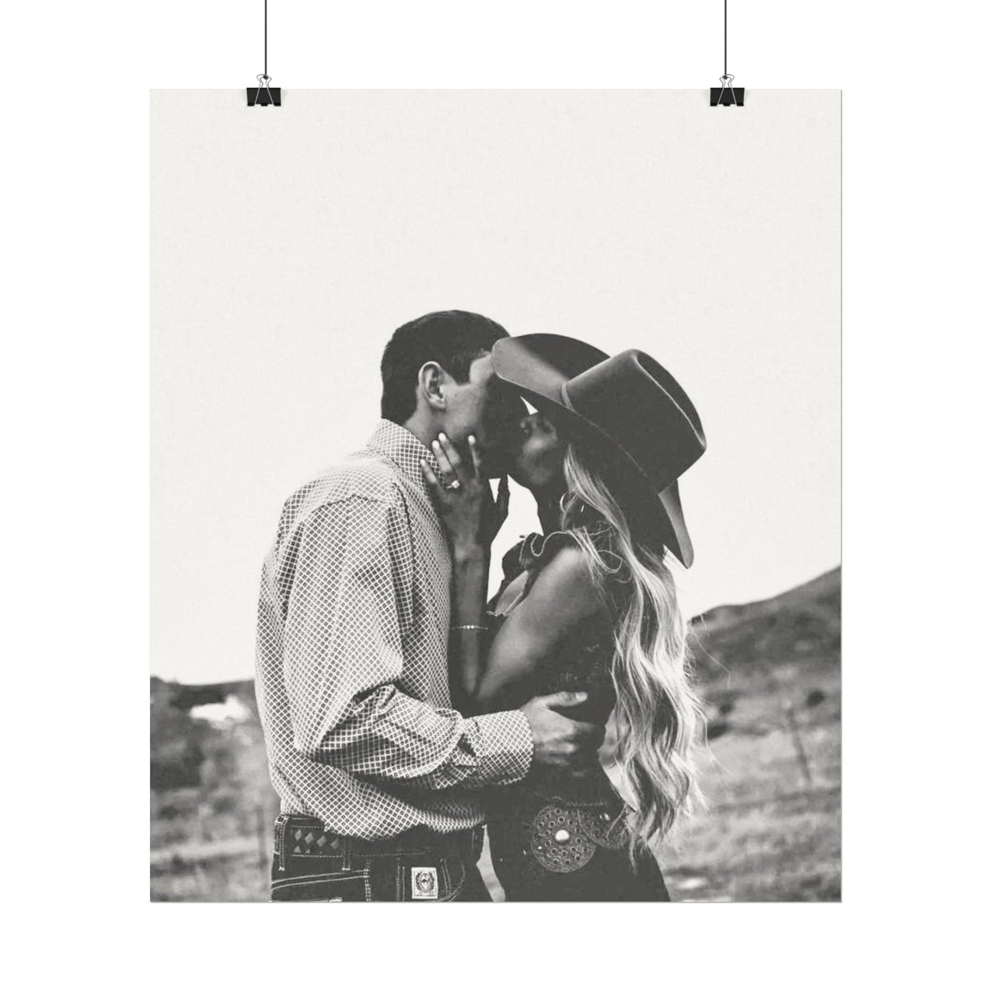 True Loves Kiss – Western Textured Watercolor Matte Posters