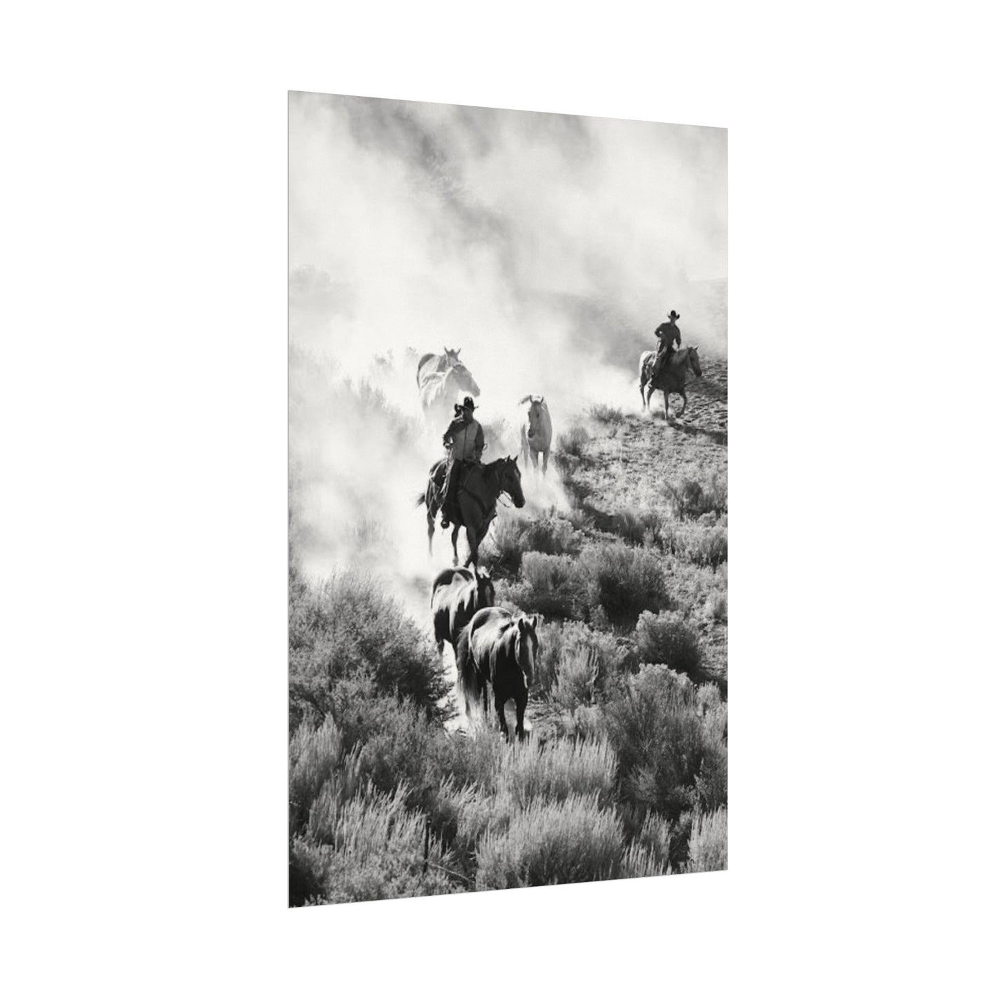 The Dusty Range – Western Textured Watercolor Matte Posters