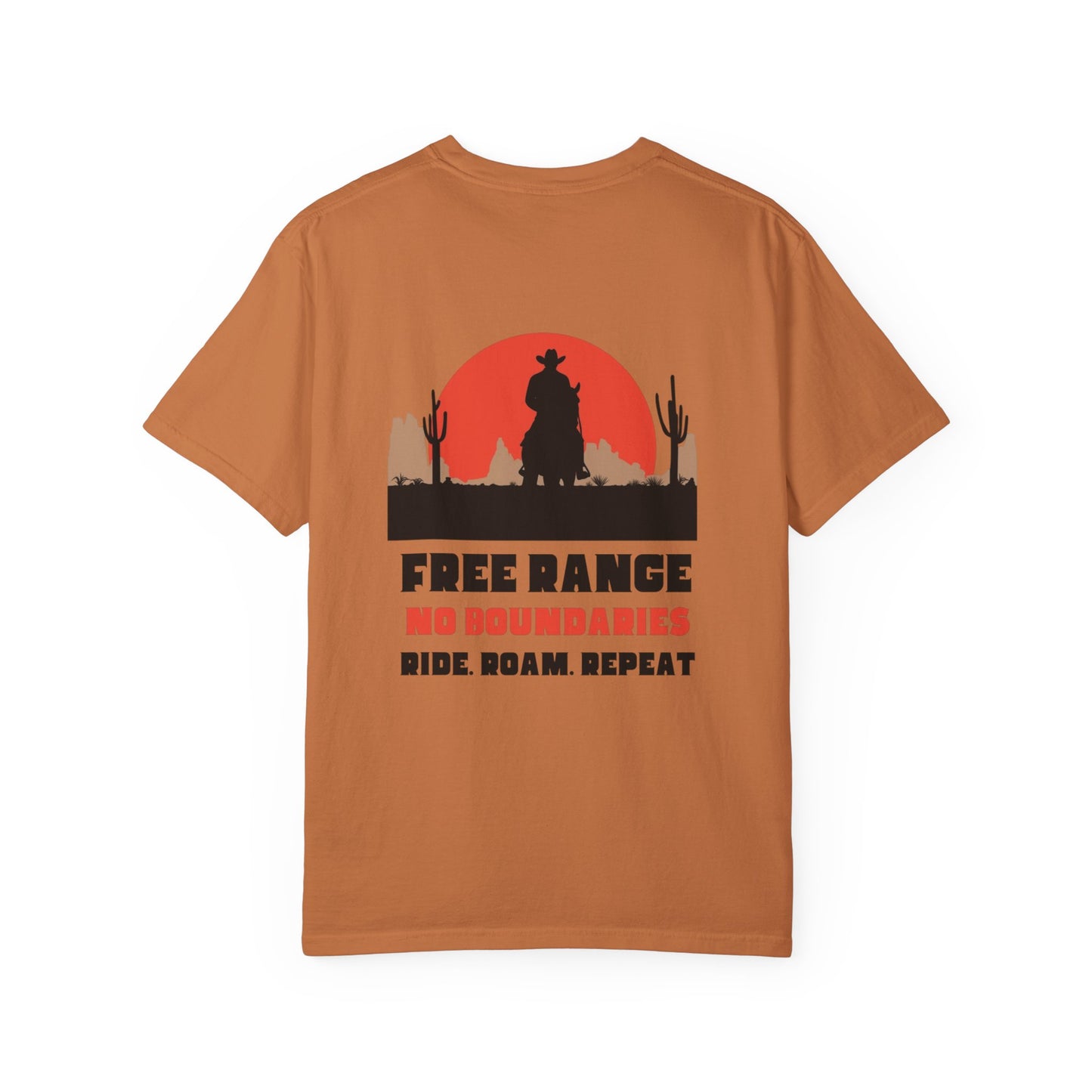 Free Range Rancher Mountain T-Shirt - Western Gift, Nature Lover Tee, Unisex Cotton Shirt